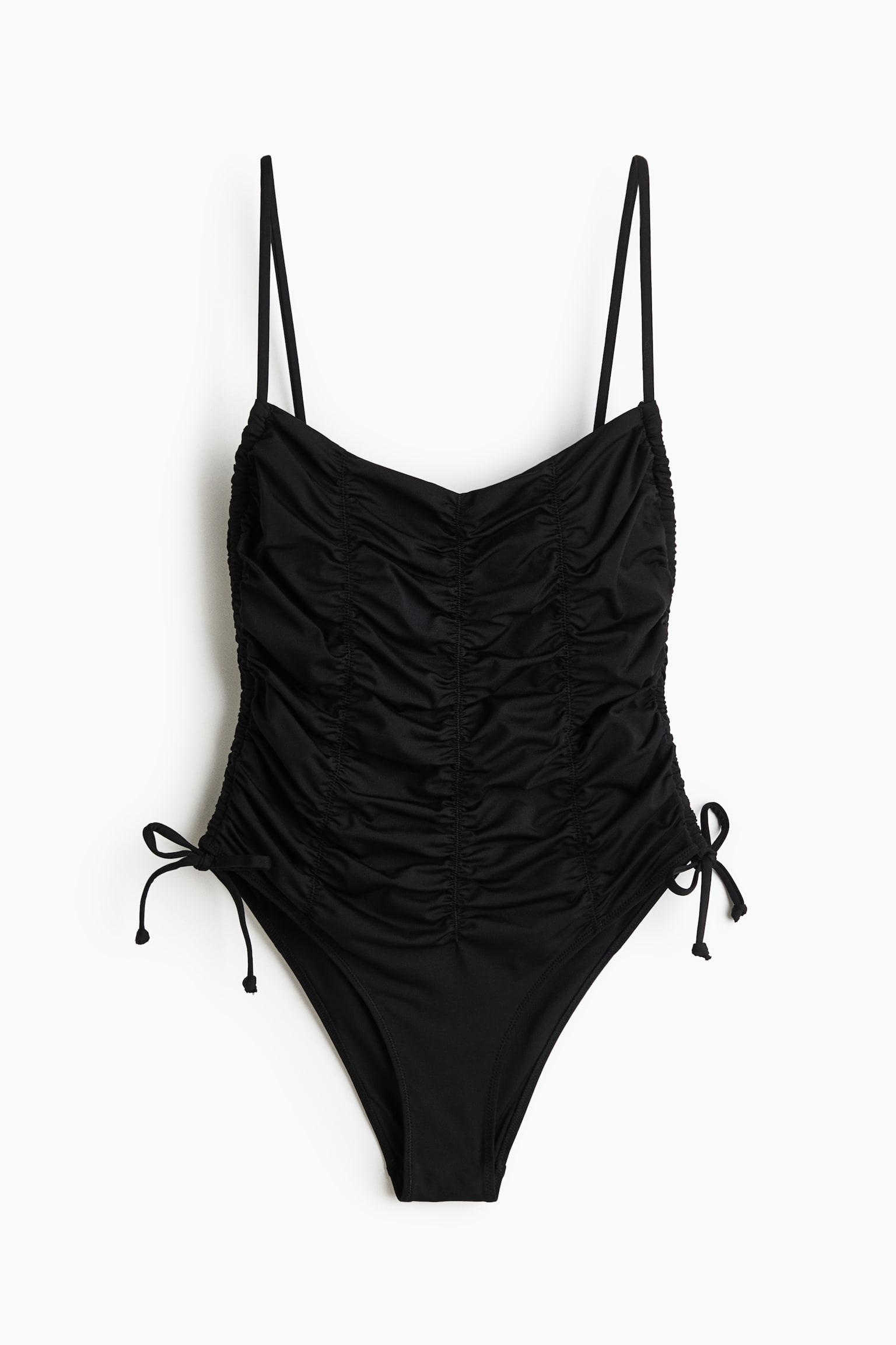 Padded-Cup High-Leg Swimsuit - Black