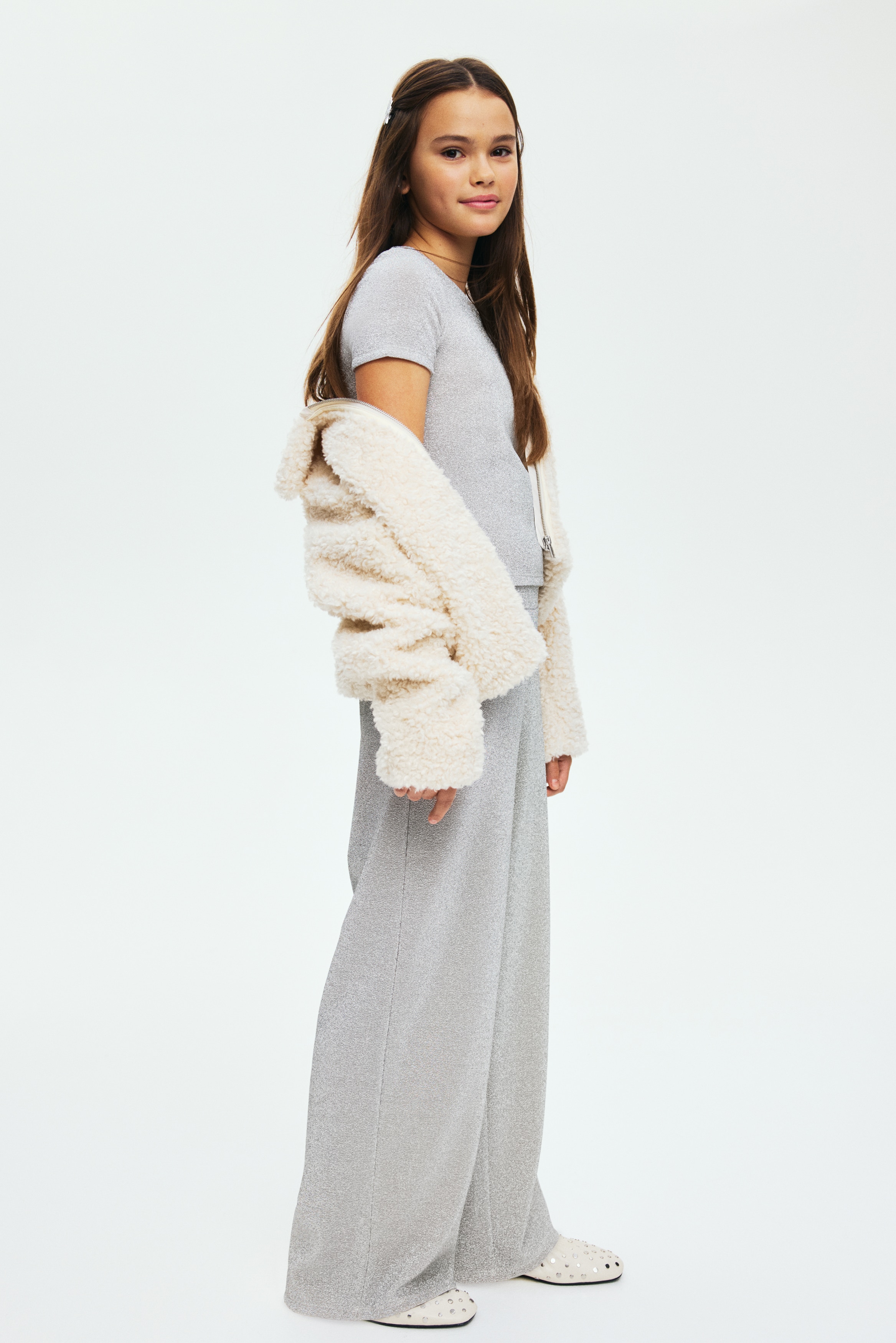 H & M - グリッターデザイン2アイテムセット - ベージュ