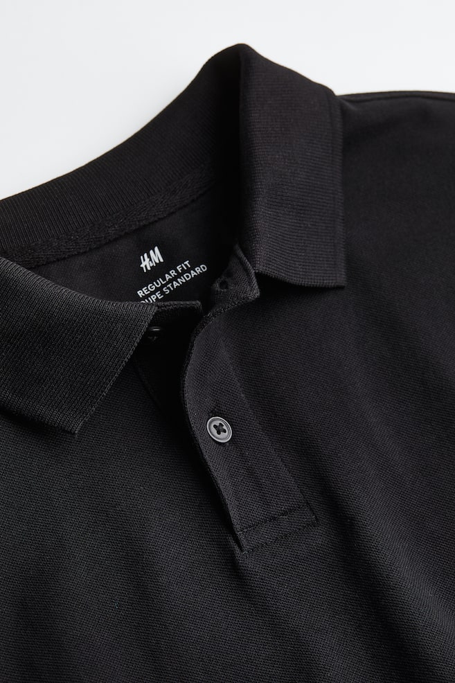 Regular Fit Cotton polo shirt - Black/White/Dark blue/Greige - 3