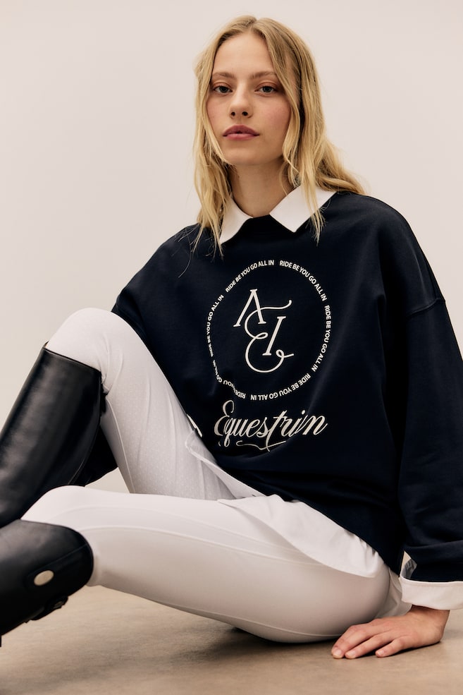 Sport-Sweatshirt mit Print - Marineblau - 2