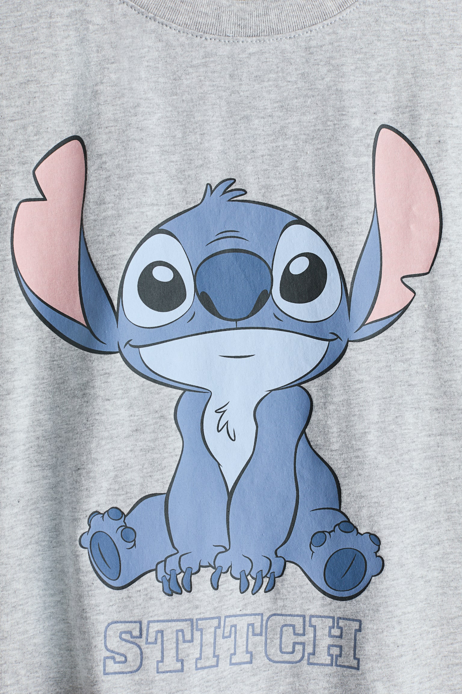 Áo thun cotton in hình - Màu xám nhạt/Lilo & Stitch/Màu vàng nhạt/SmileyWorld® - 2