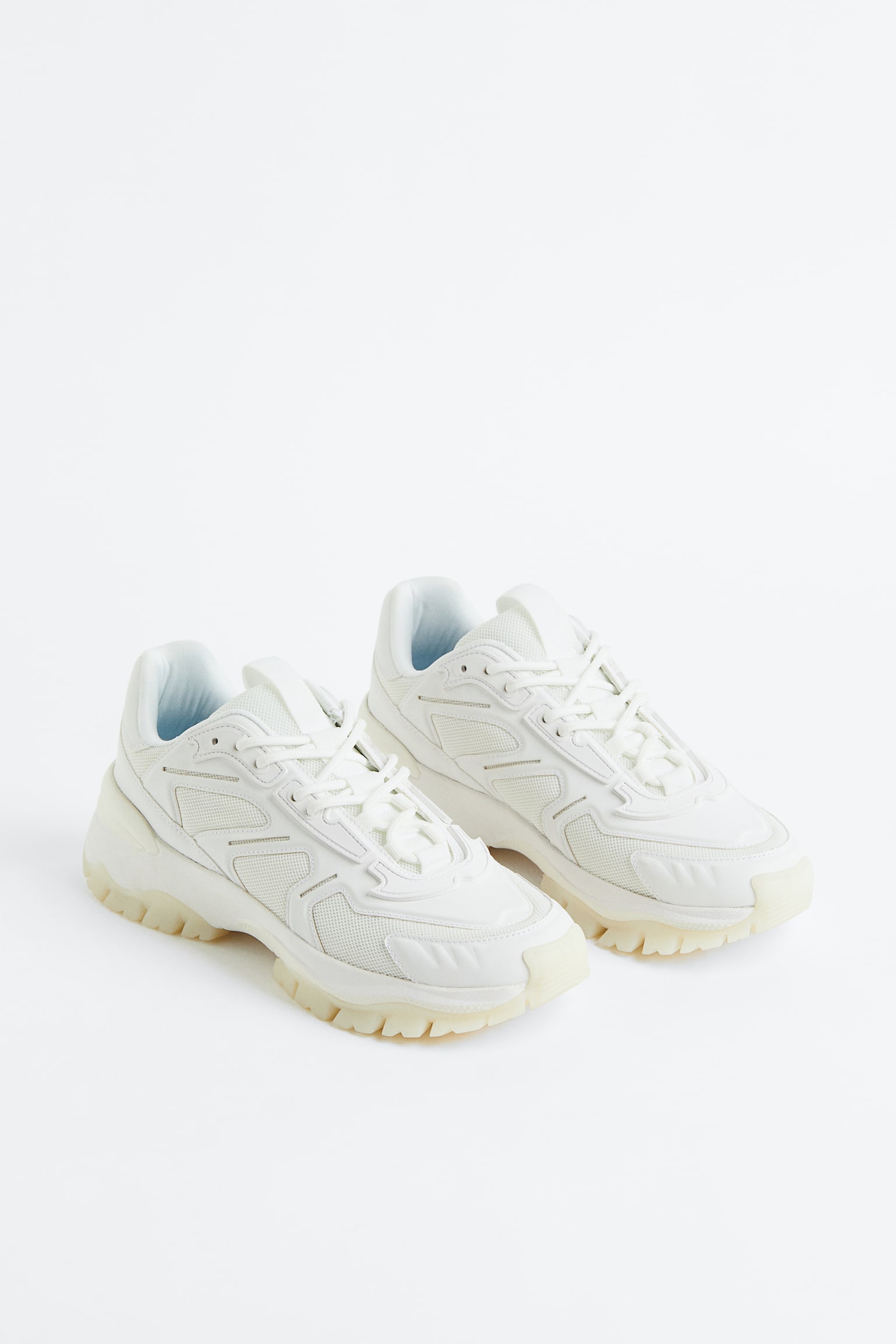 Chunky Sneakers - White/Light beige - 4