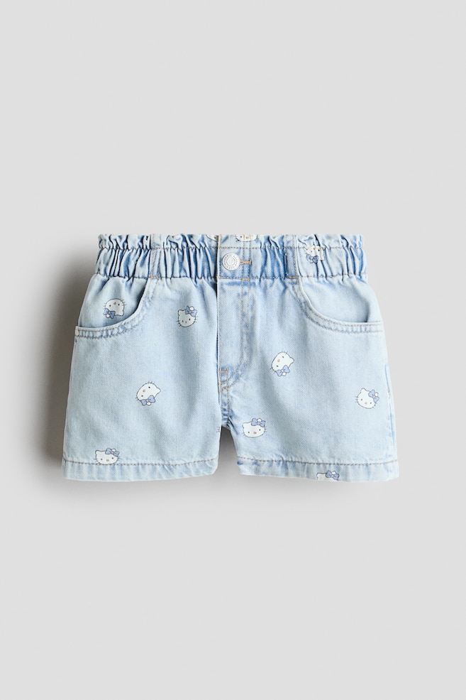 Loose Fit denim shorts - Pale denim blue/Hello Kitty/Light denim blue/Squishmallows - 1