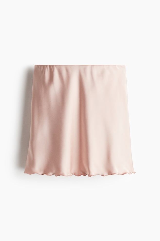 Satin Slip Skirt - Powder pink/Brown/patterned - 1