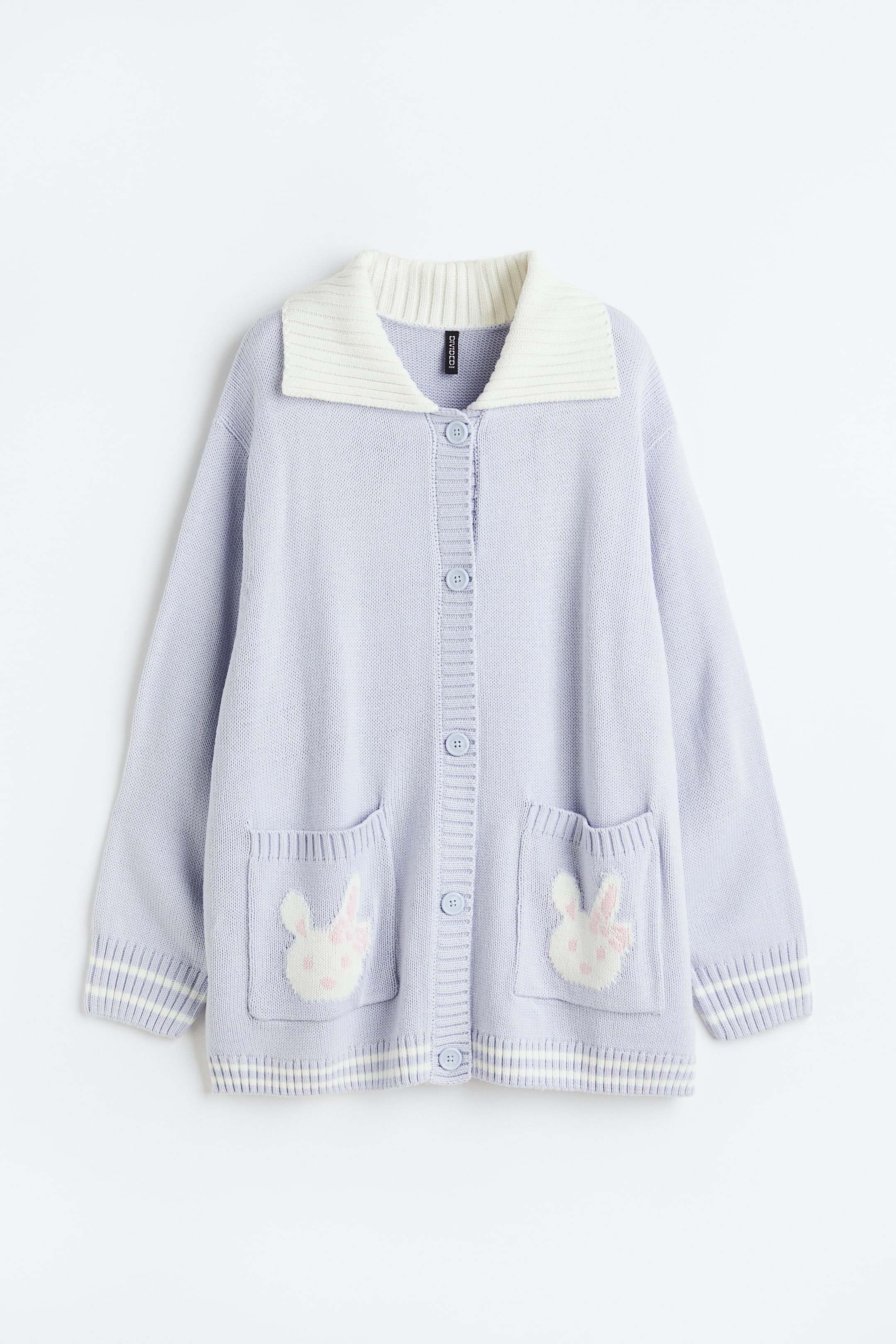 拡大画像を表示: オーバーサイズ 襟付きカーディガン - ライトブルー/バニー - レディース | H&M JP 1