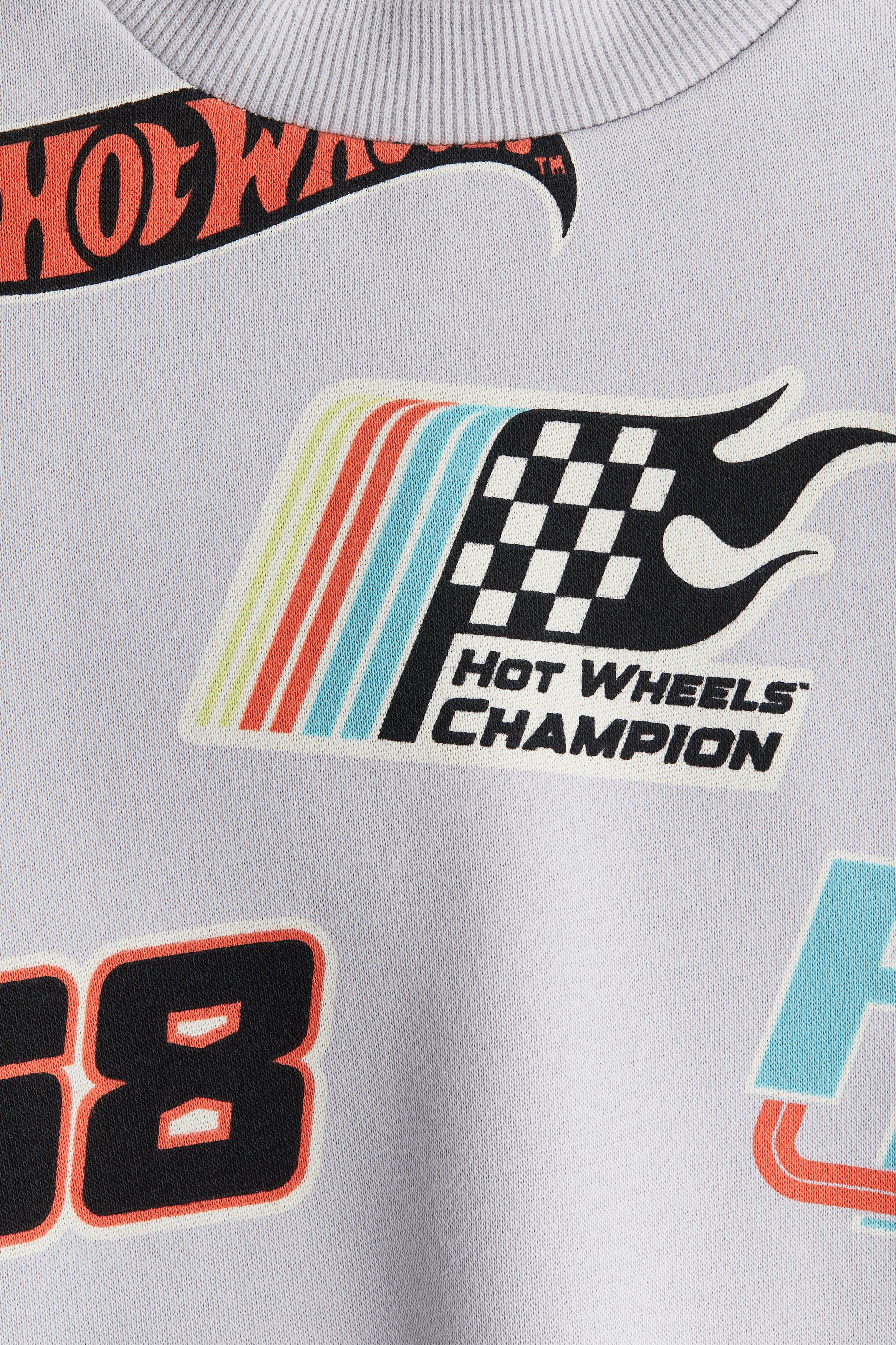Oversized Printed Sweatshirt - Light gray/Hot Wheels - Kids