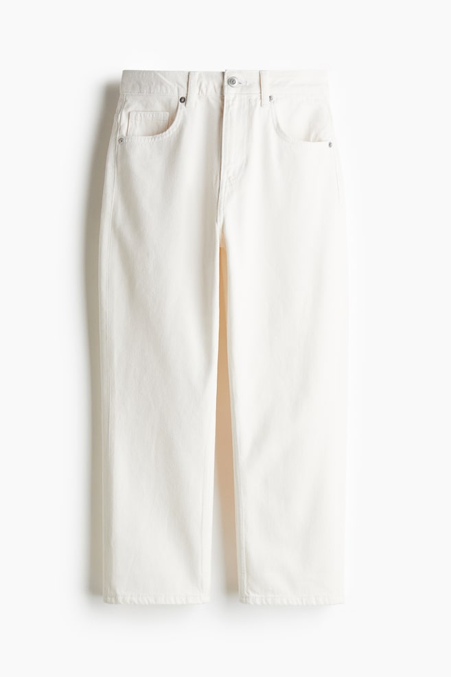 Straight High Ankle Jeans - Bílá/Světlý denim blue/Černá/Bledý denim blue - 1