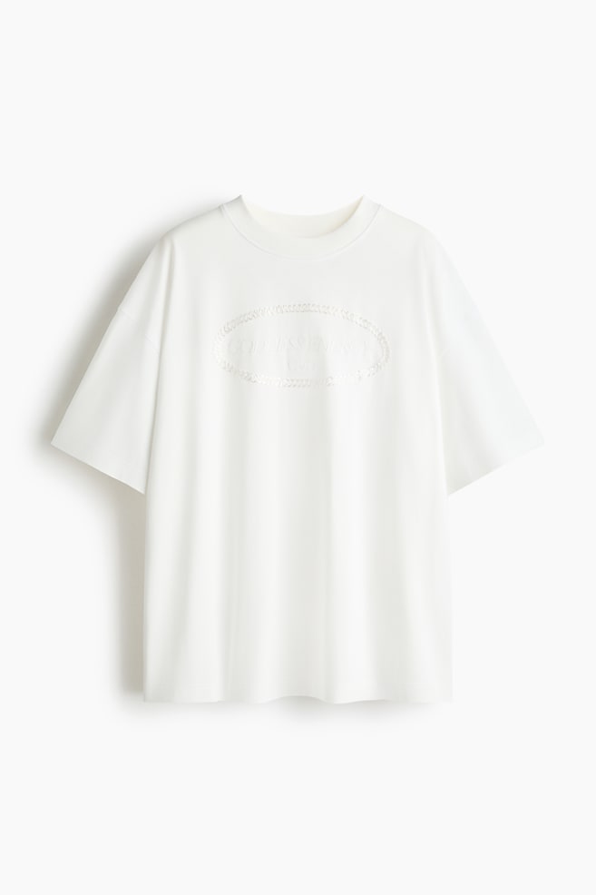 Oversized Fit Printed sports T-shirt - White/White/Red obsession/Dark heather - 1