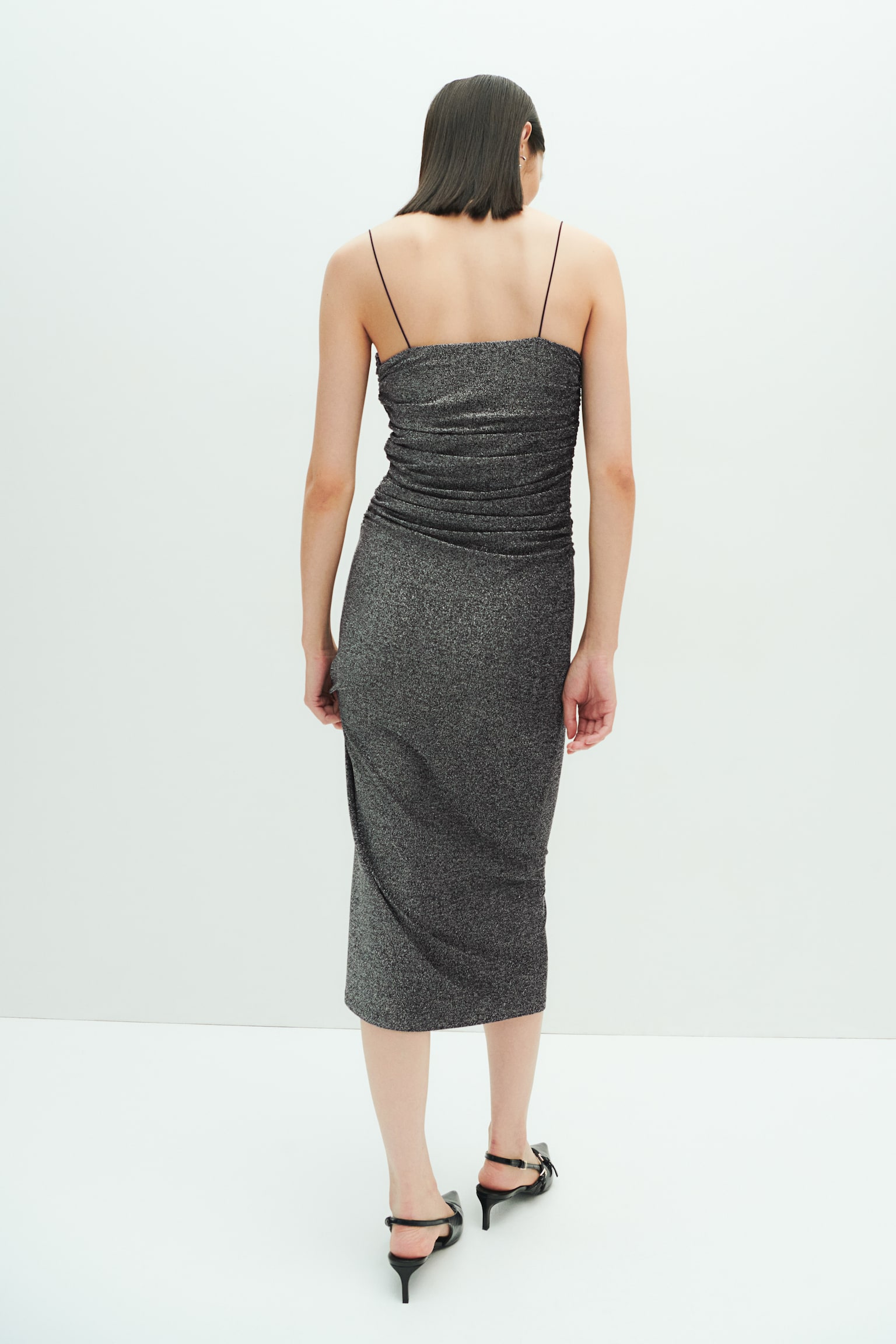 Glittery strappy dress - Dark grey/Burgundy - 3