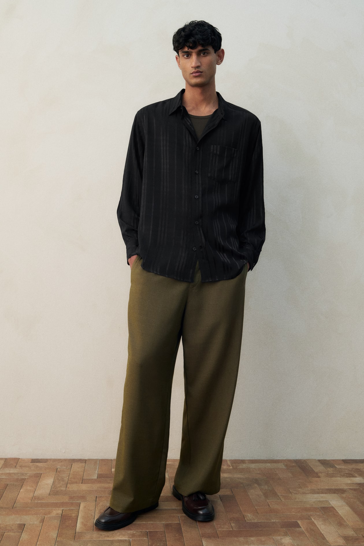 Regular Fit Shirt Black Men H&M IN