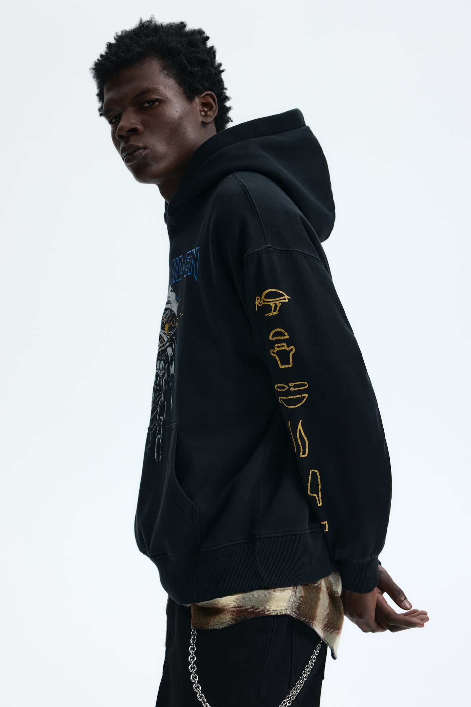 Mintás kapucnis felső Oversized Fit - Fekete/Iron Maiden/Fekete/The Notorious B.I.G. - 3