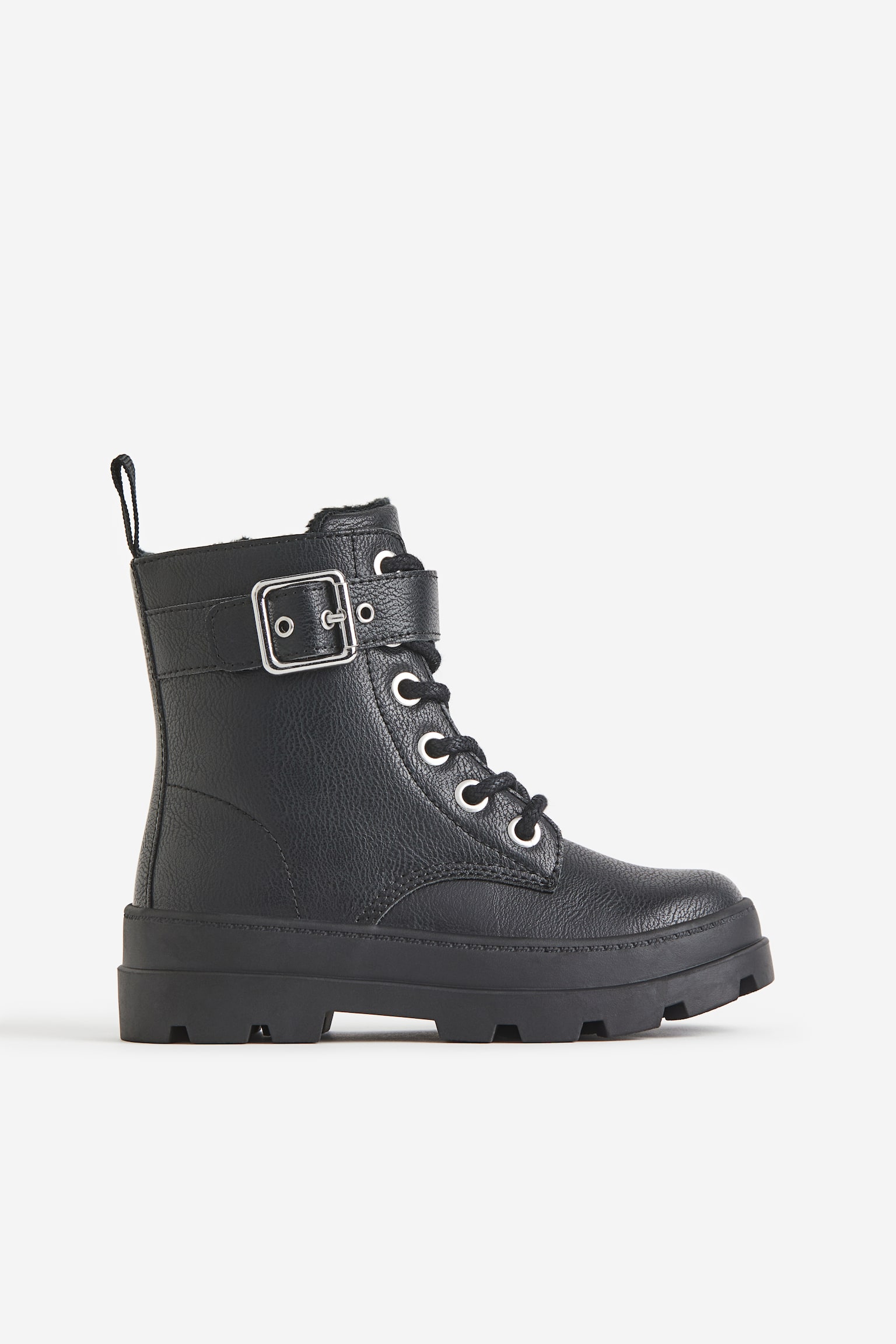 Warm-lined Boots with Laces - No heel - Black - Kids | H&M US