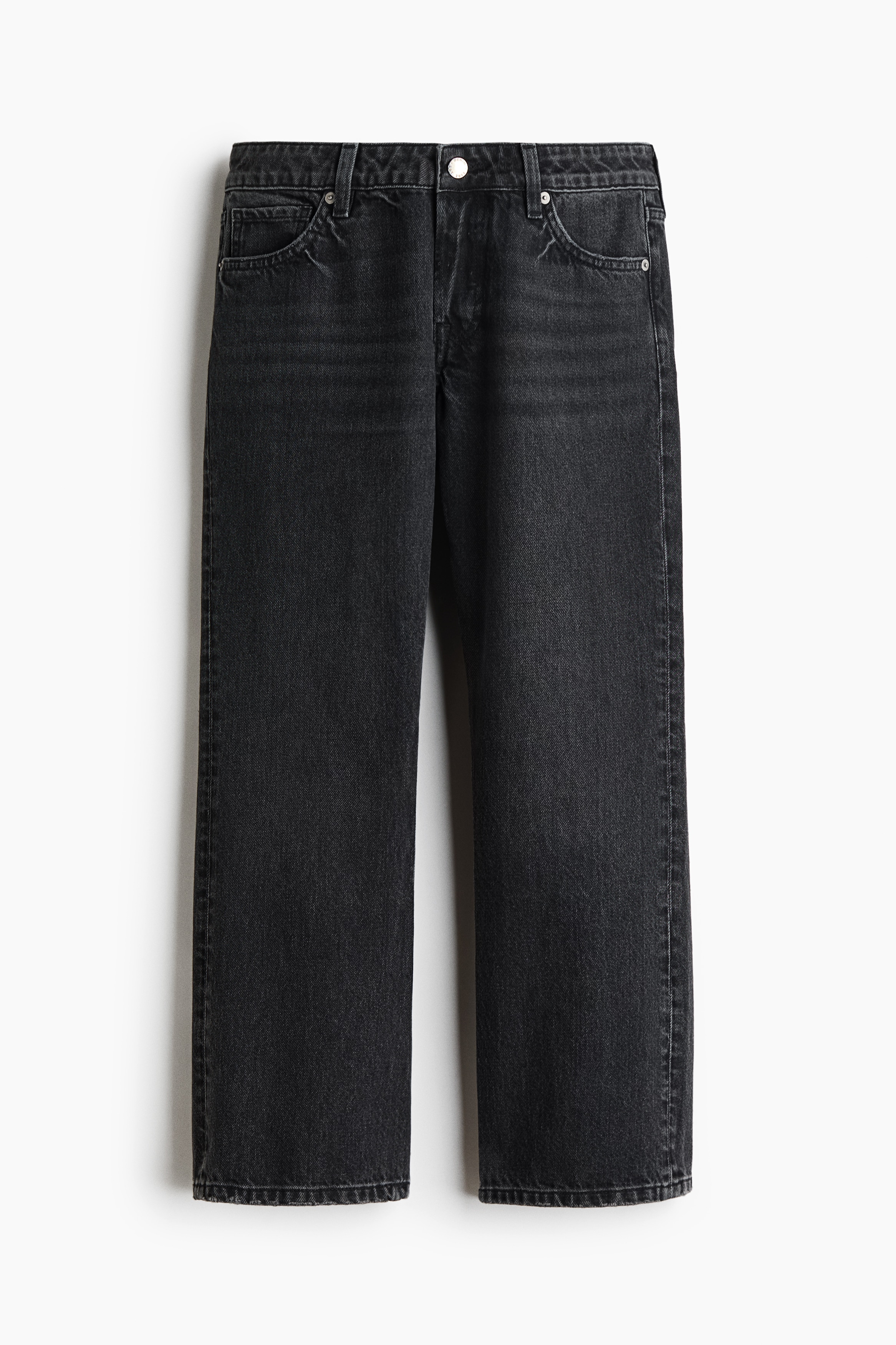 Bootcut Regular Waist Cropped Jeans - Màu đen denim/Màu xanh denim đậm