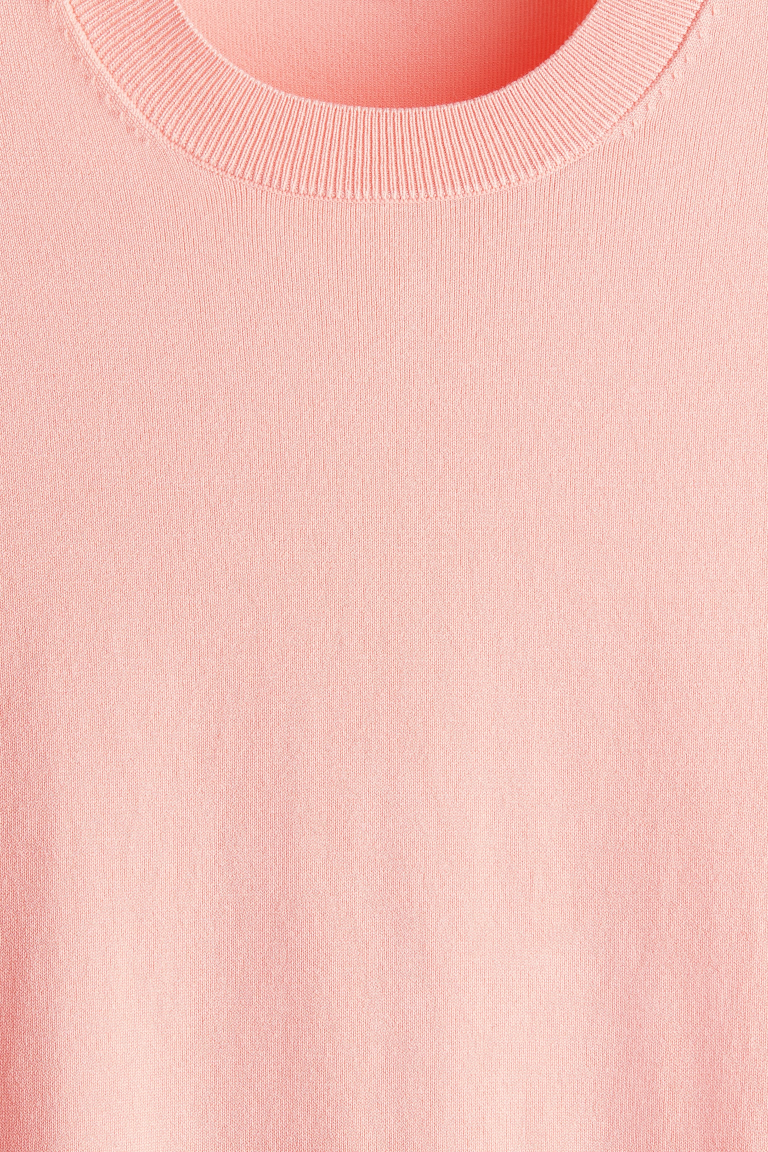 Slim Fit Fine-knit T-shirt - Peach pink/White/Light yellow/Pale green/Black/Sage green/Dark beige - 4