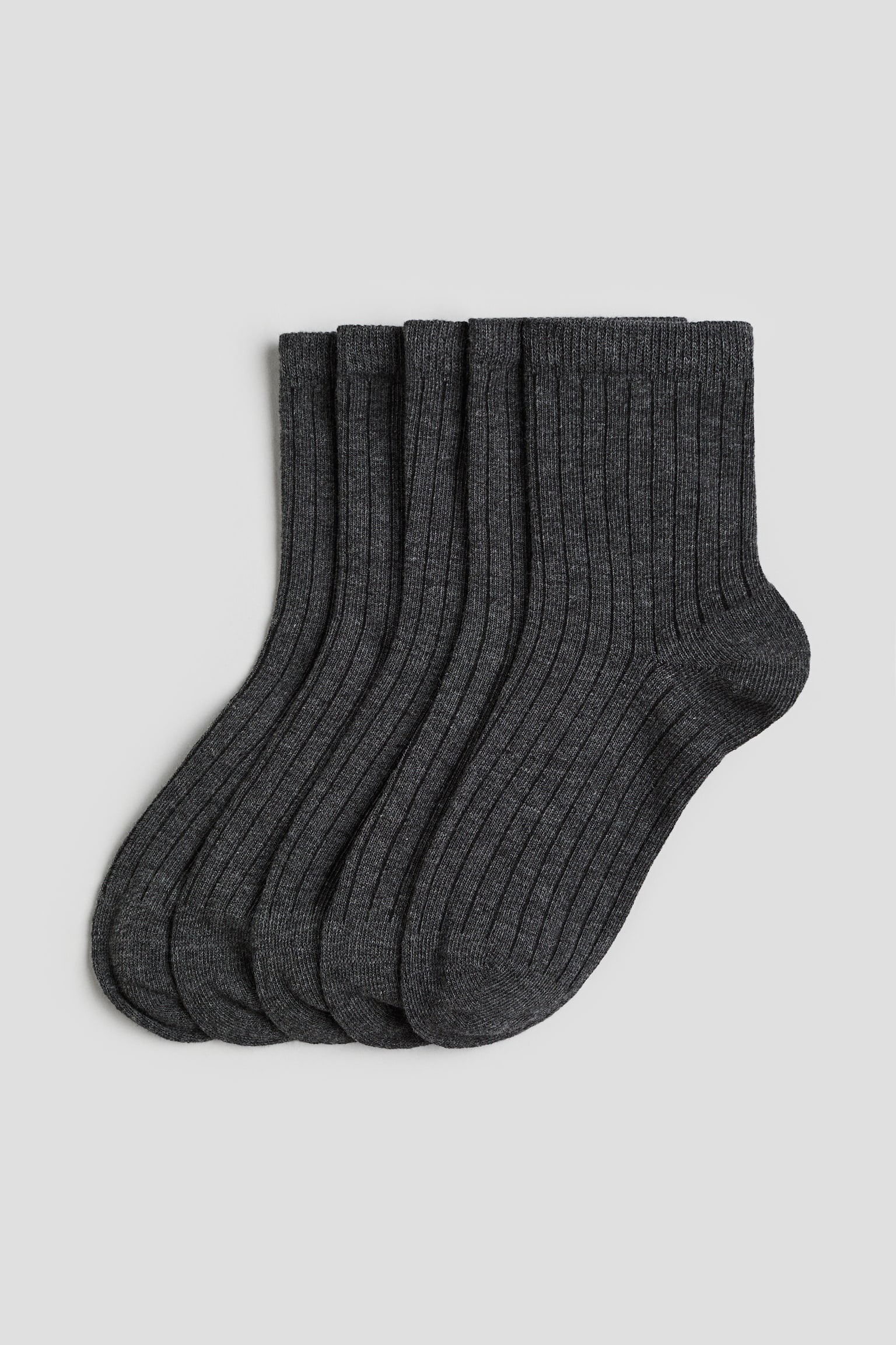 5-pack school socks - Dark grey marl/Black - 1