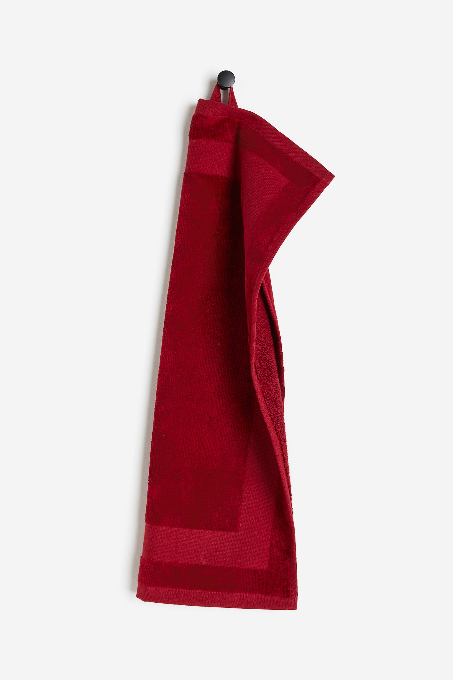 Velour guest towel - Dark red - 1