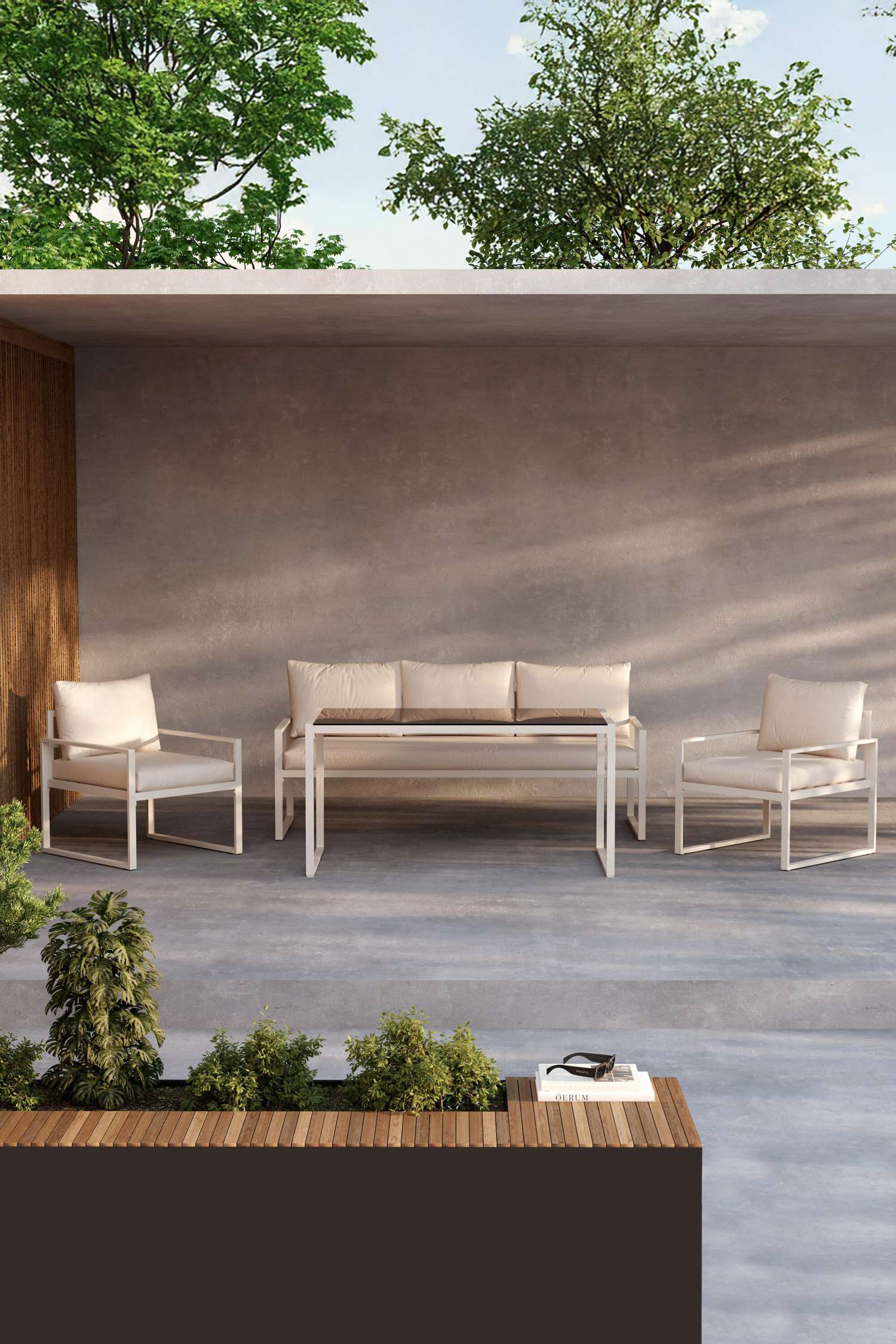 Catania Sofa-set - Stahl, Beige