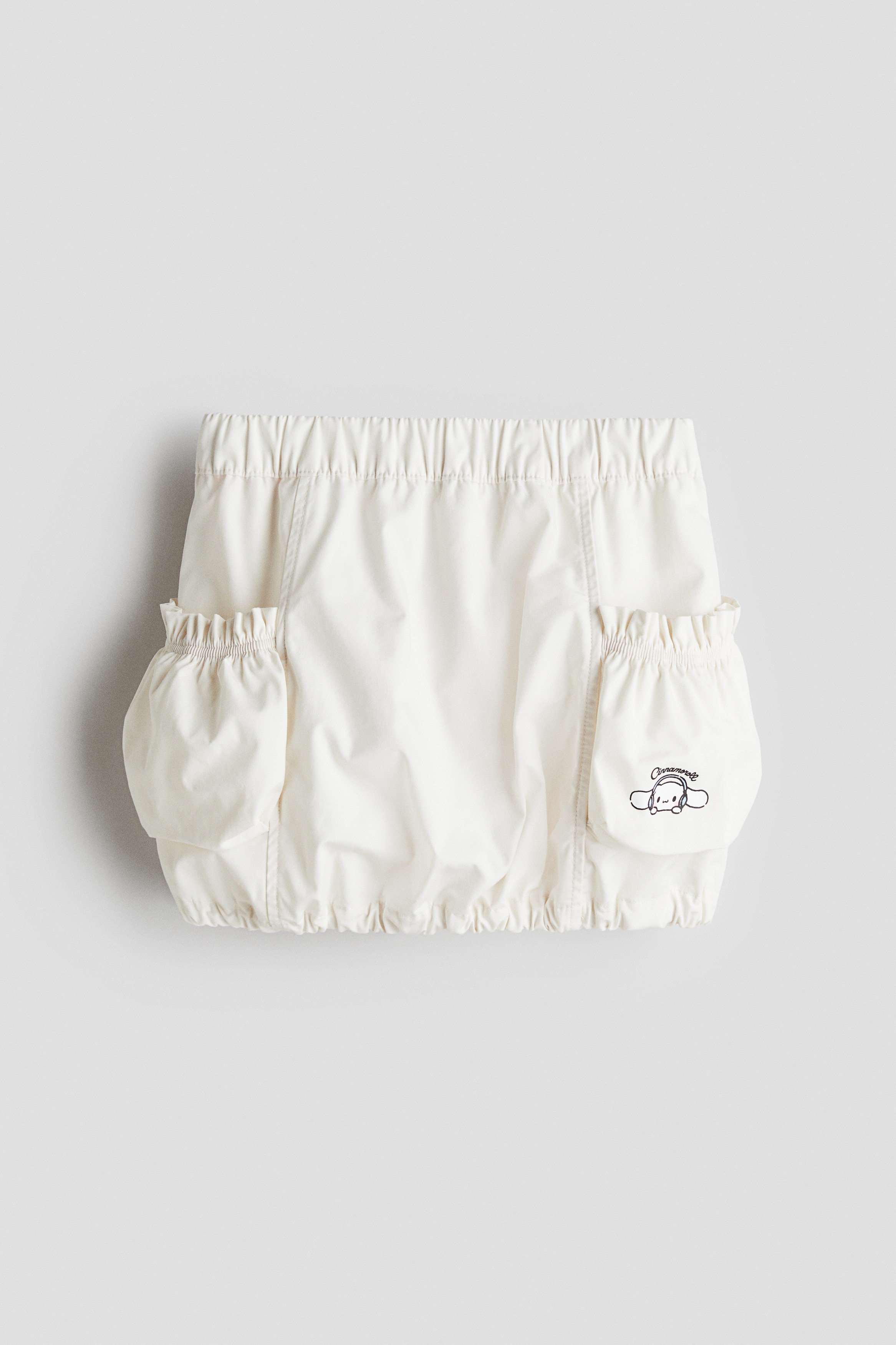 Print-detail puffy skirt - White/Cinnamoroll