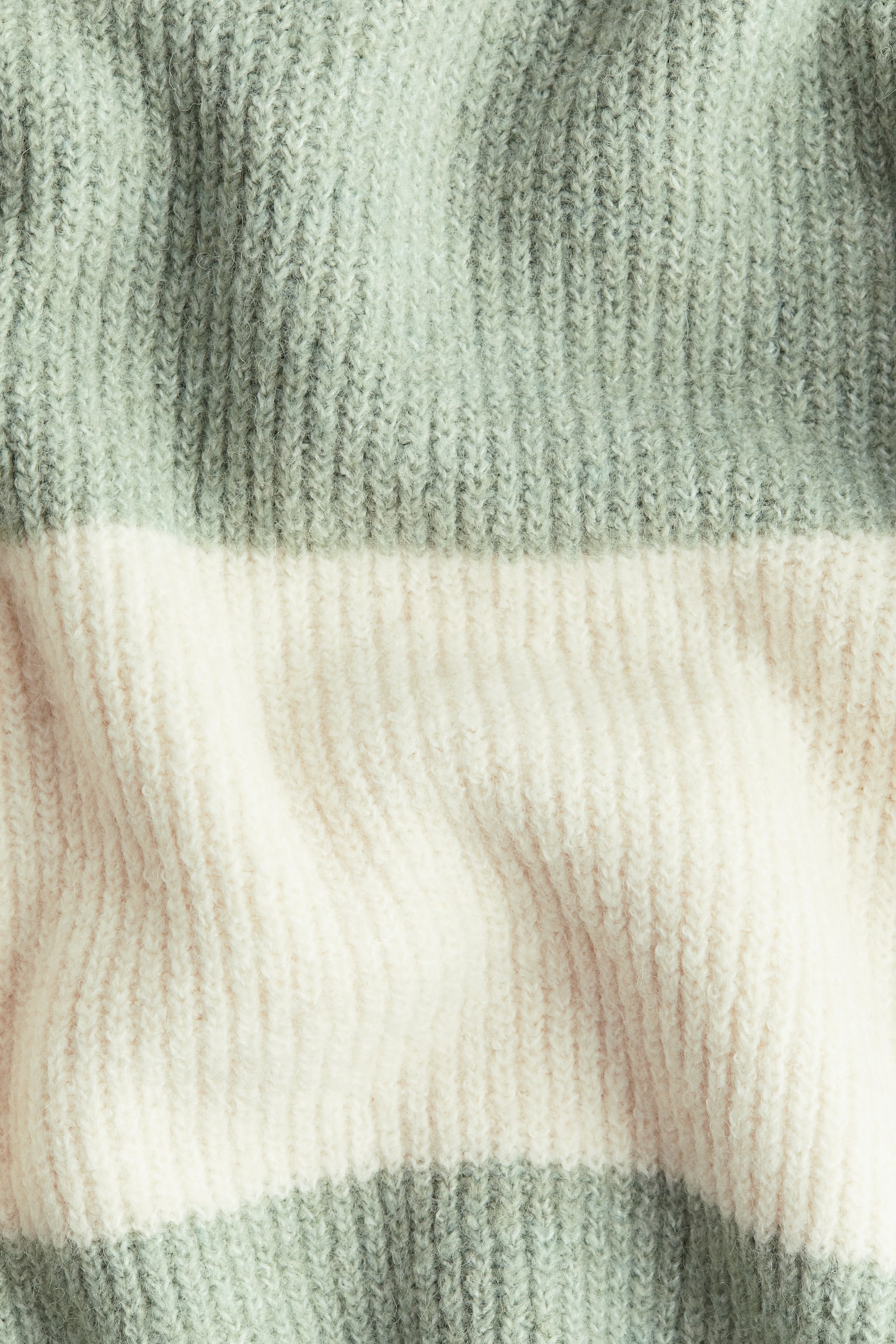 Rib-knit jumper - Light khaki green/Cream/Light beige marl/Light beige/Striped/Navy blue/Striped - 5