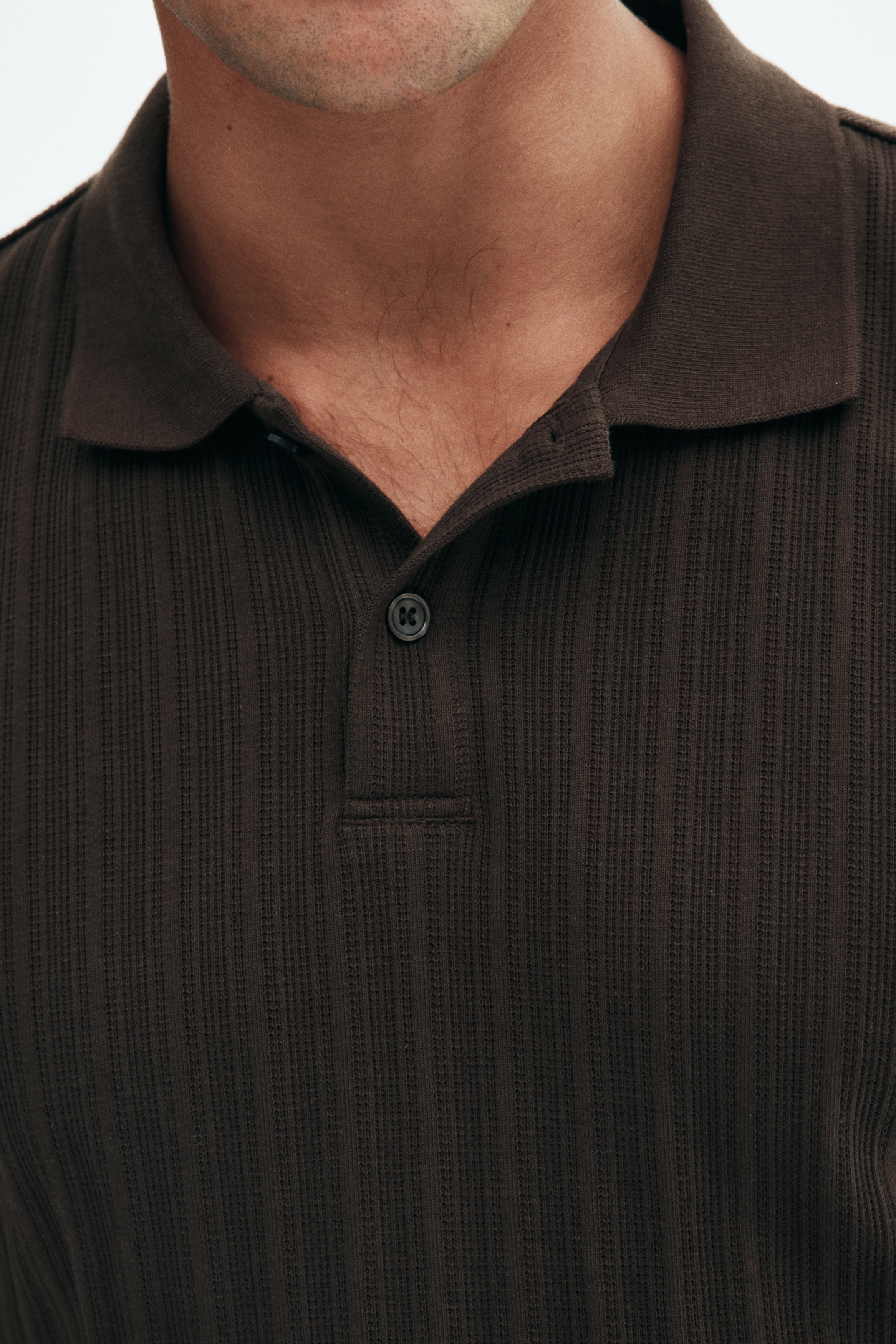 Slim Fit Textured jersey polo shirt