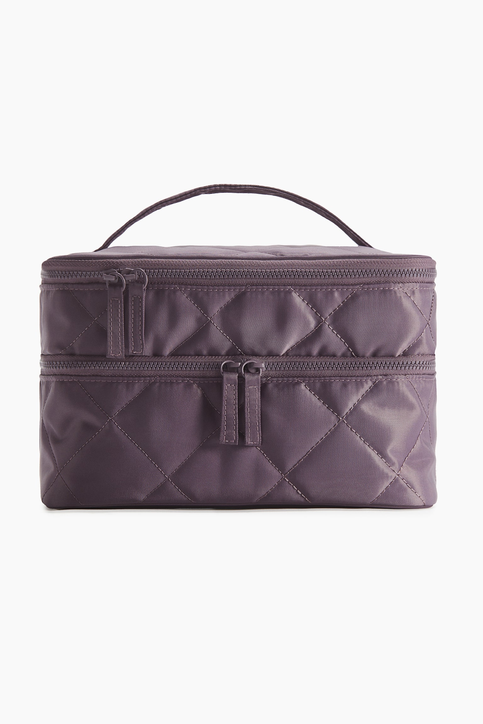 Large two-tiered wash bag - Purple/Light beige/Quilted/Black/Quilted/Lilac/Black/Light beige - 1