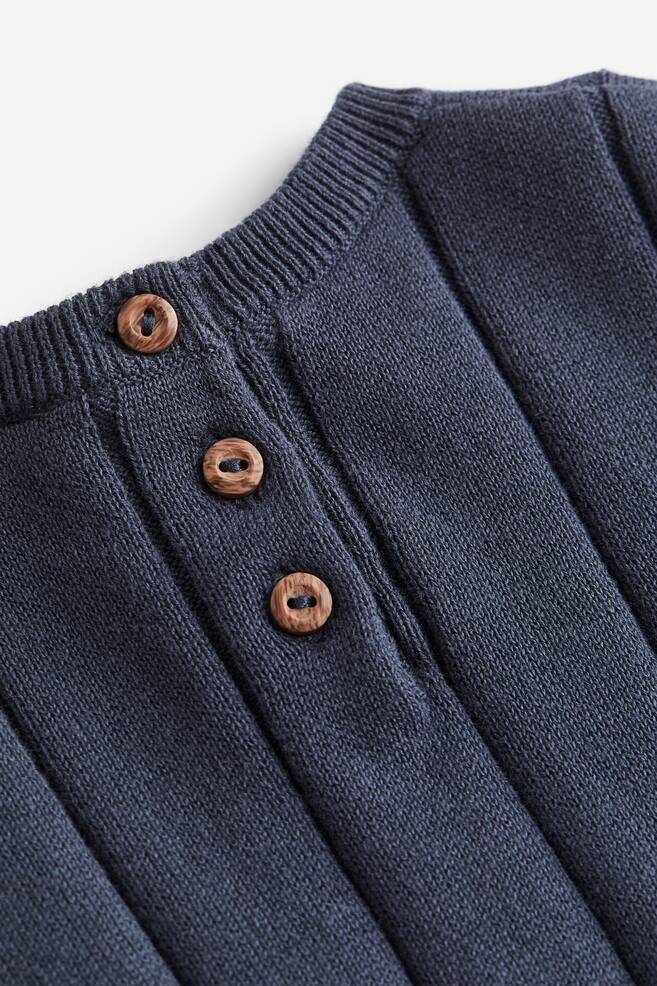 2-piece rib-knit cotton set - Navy blue - 3