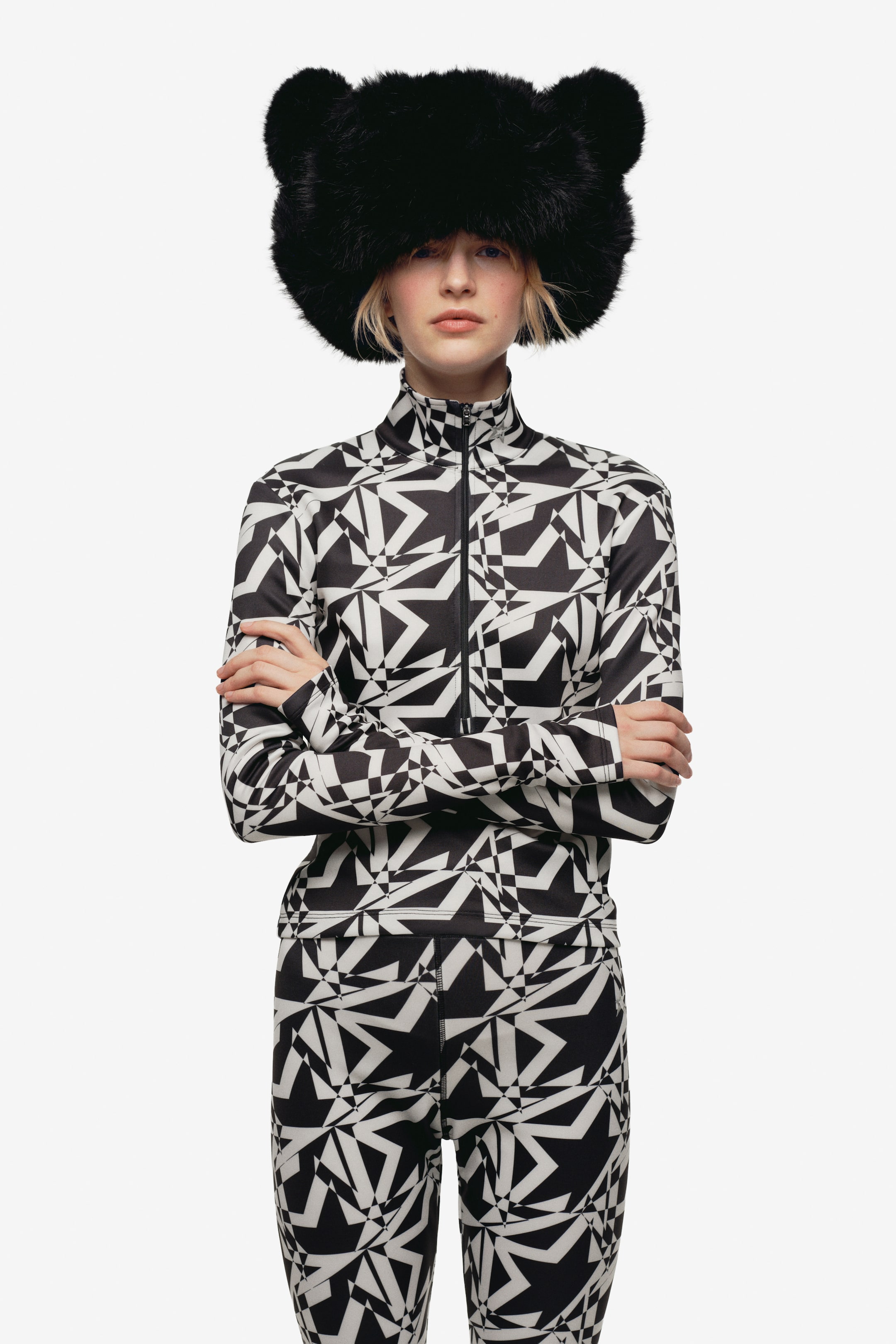 View larger image: Printed turtleneck top - Black/White - Ladies | H&M GB 1