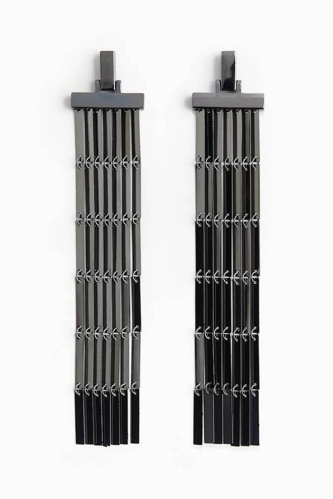 Long earrings - Silver-coloured - 1