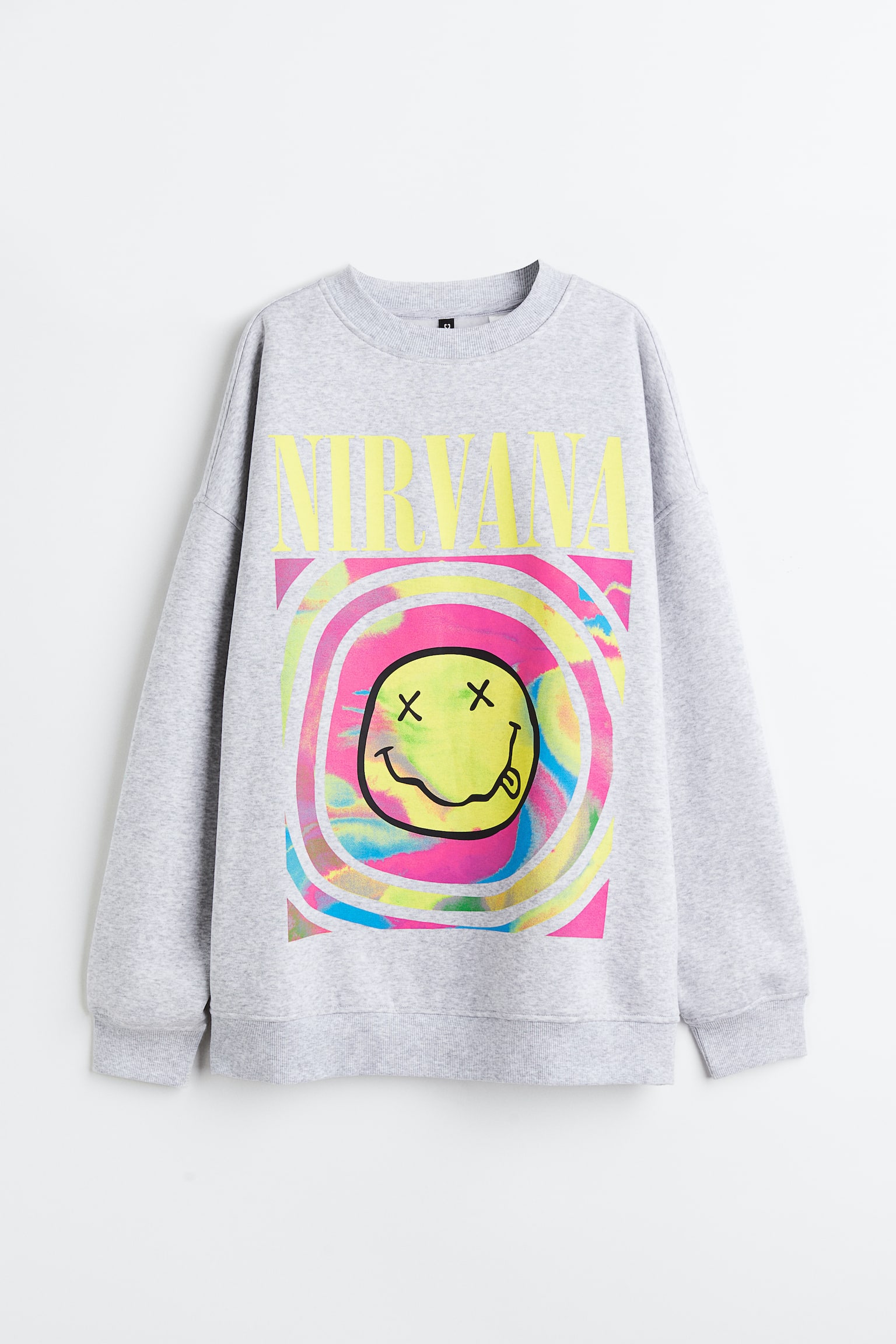 Oversized printed sweatshirt - Light grey marl/Nirvana
