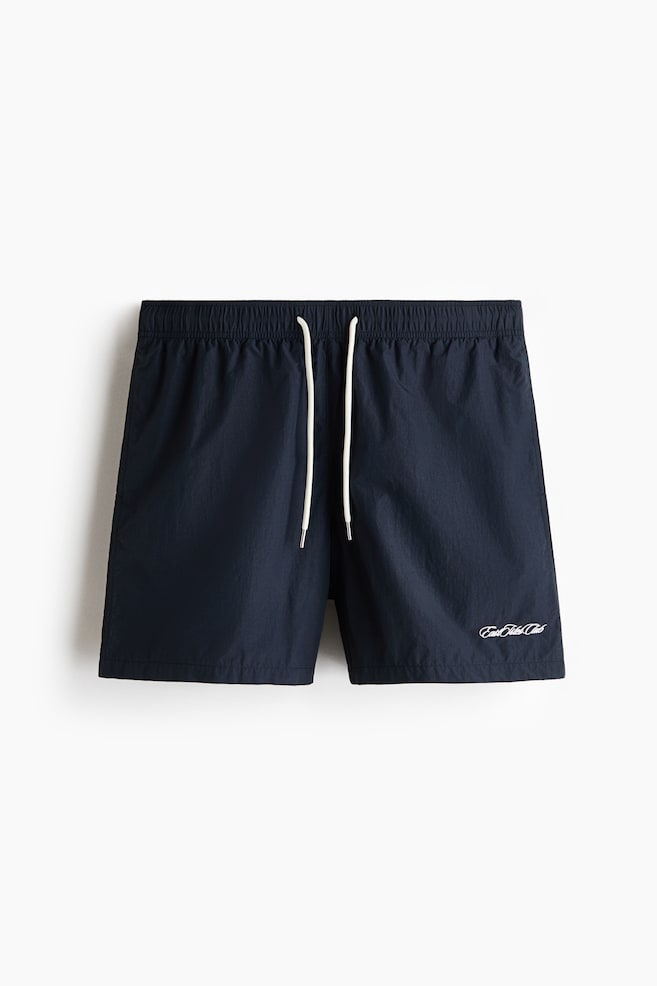 Relaxed Fit Shorts - Navy blue/Burgundy/Striped/Yellow - 1