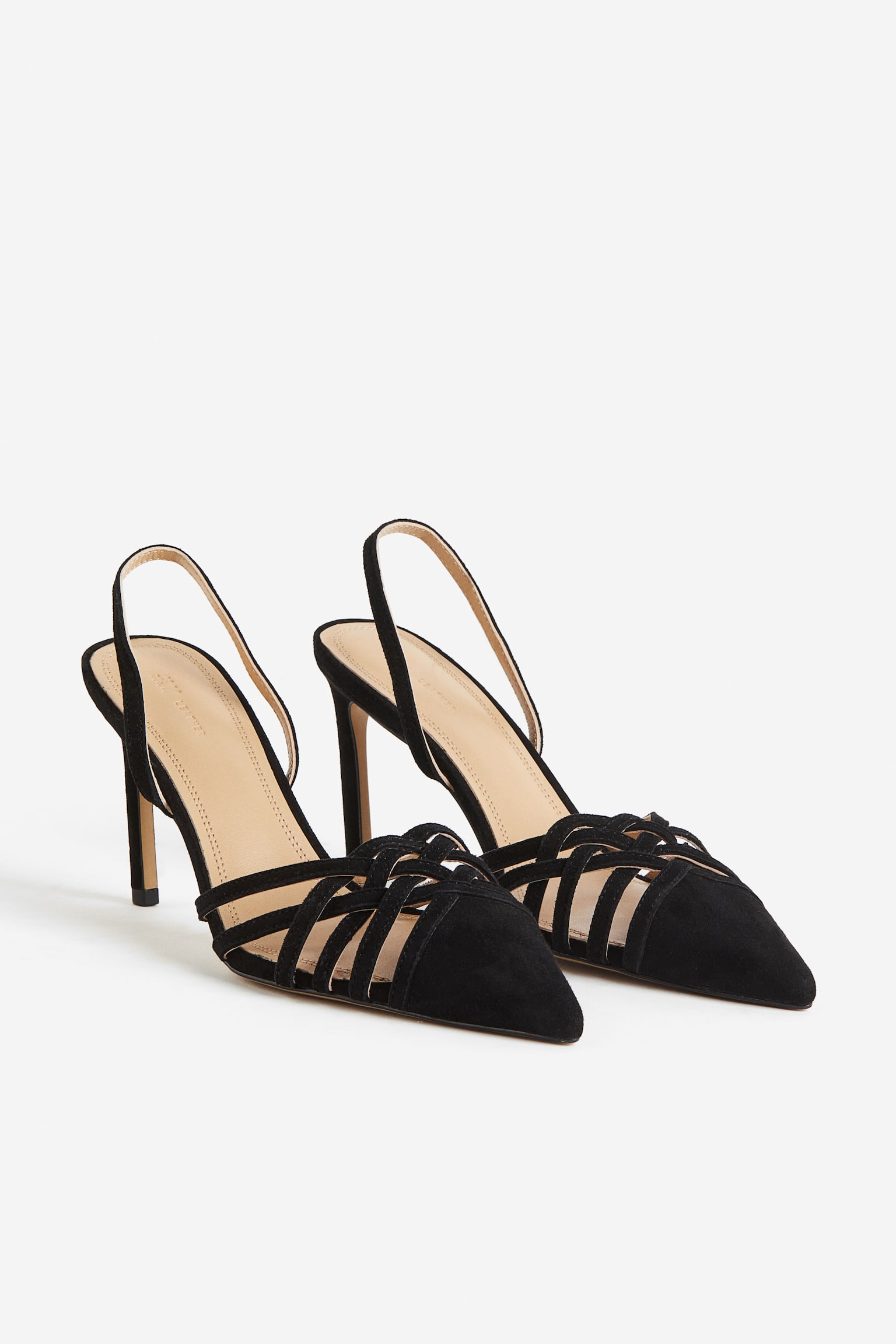 Suede Slingbacks - Black/Greige - 3