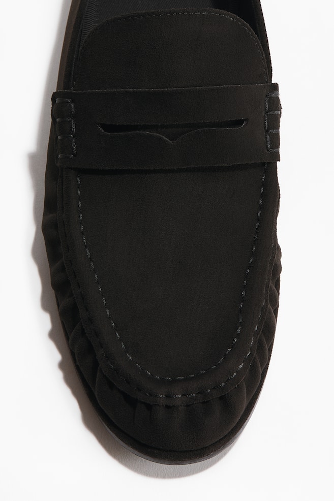 Penny Loafers - Black/Beige - 2