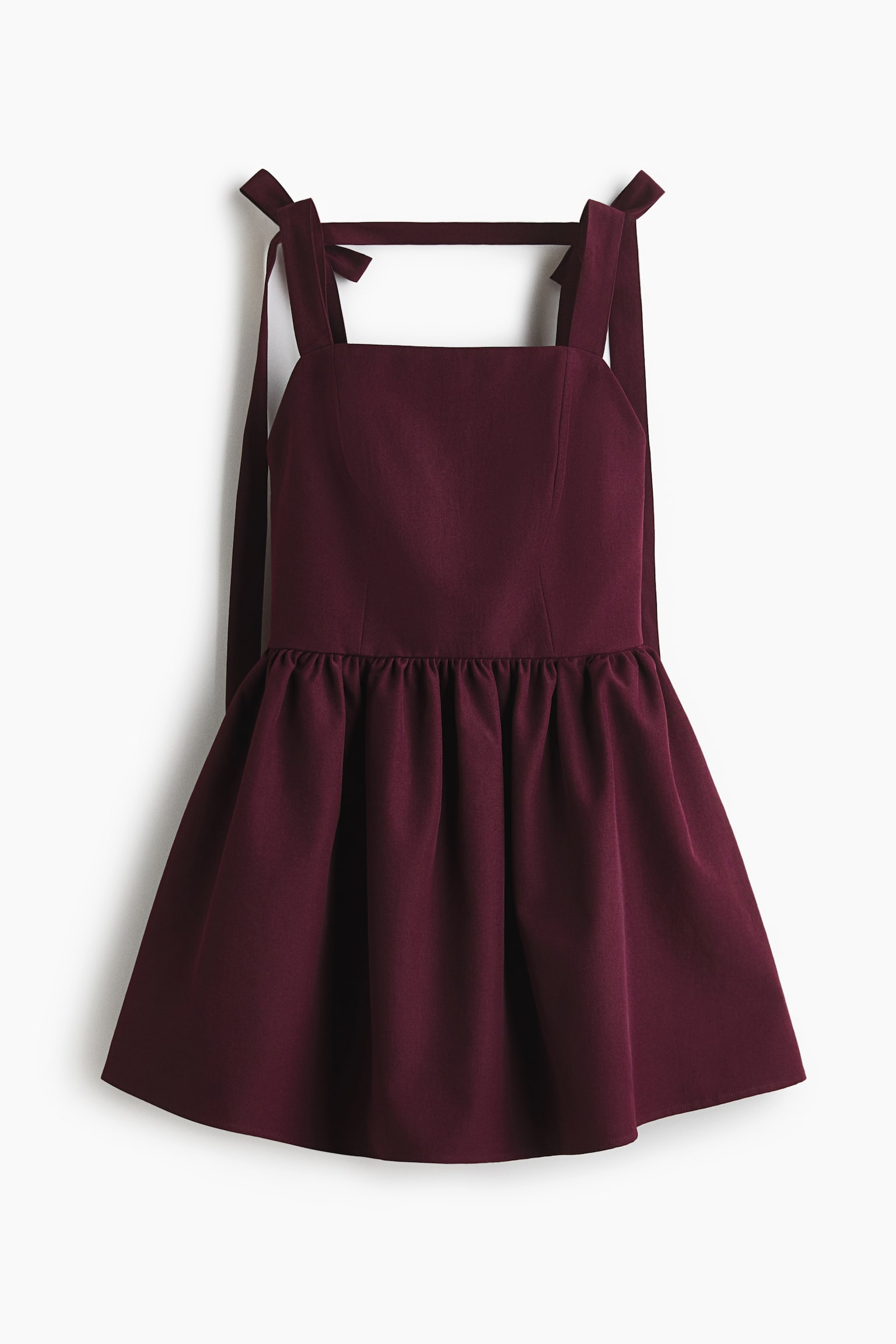 Bow-detail dress - Burgundy/White - 2