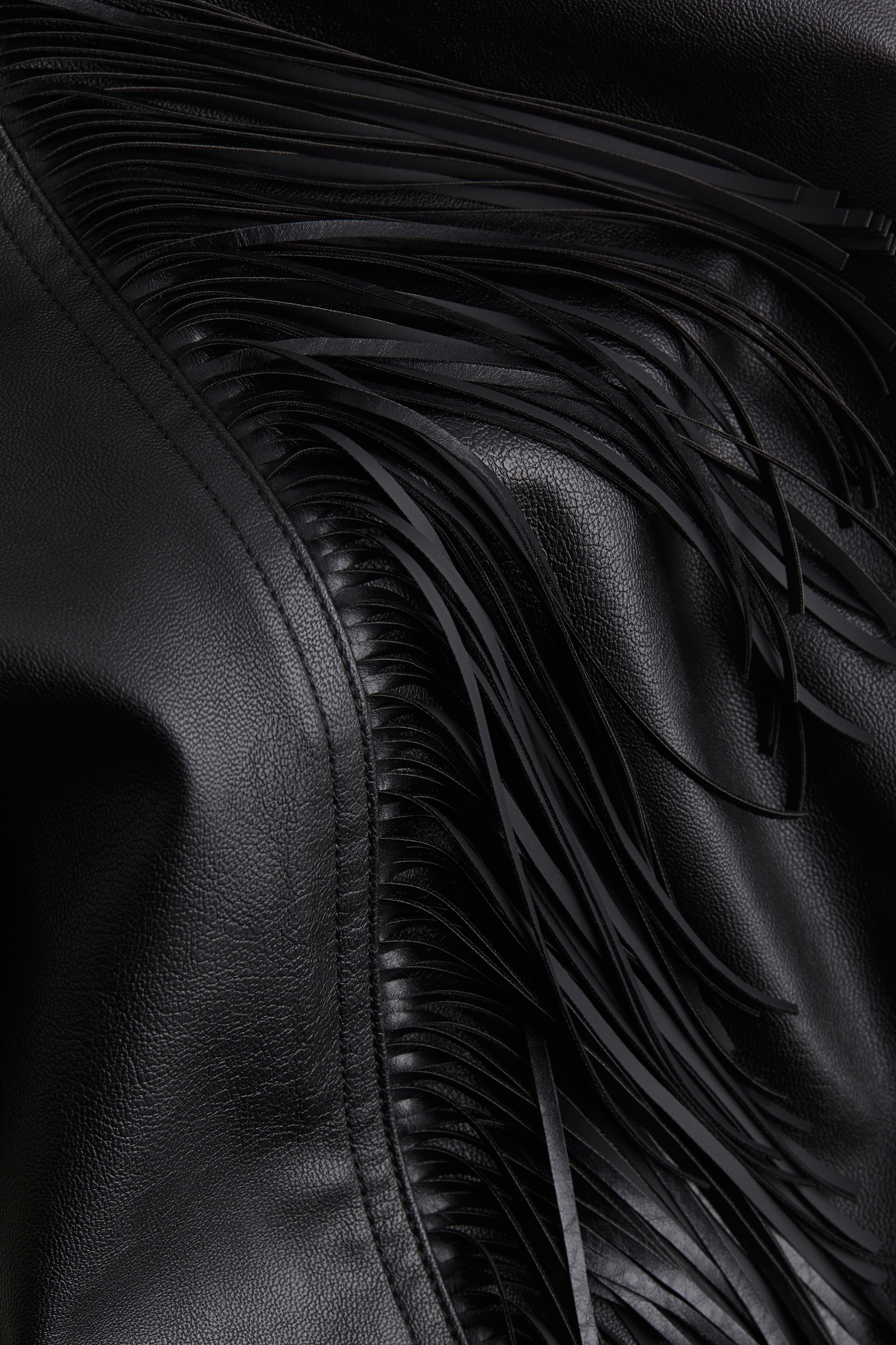 Fringed coated skirt