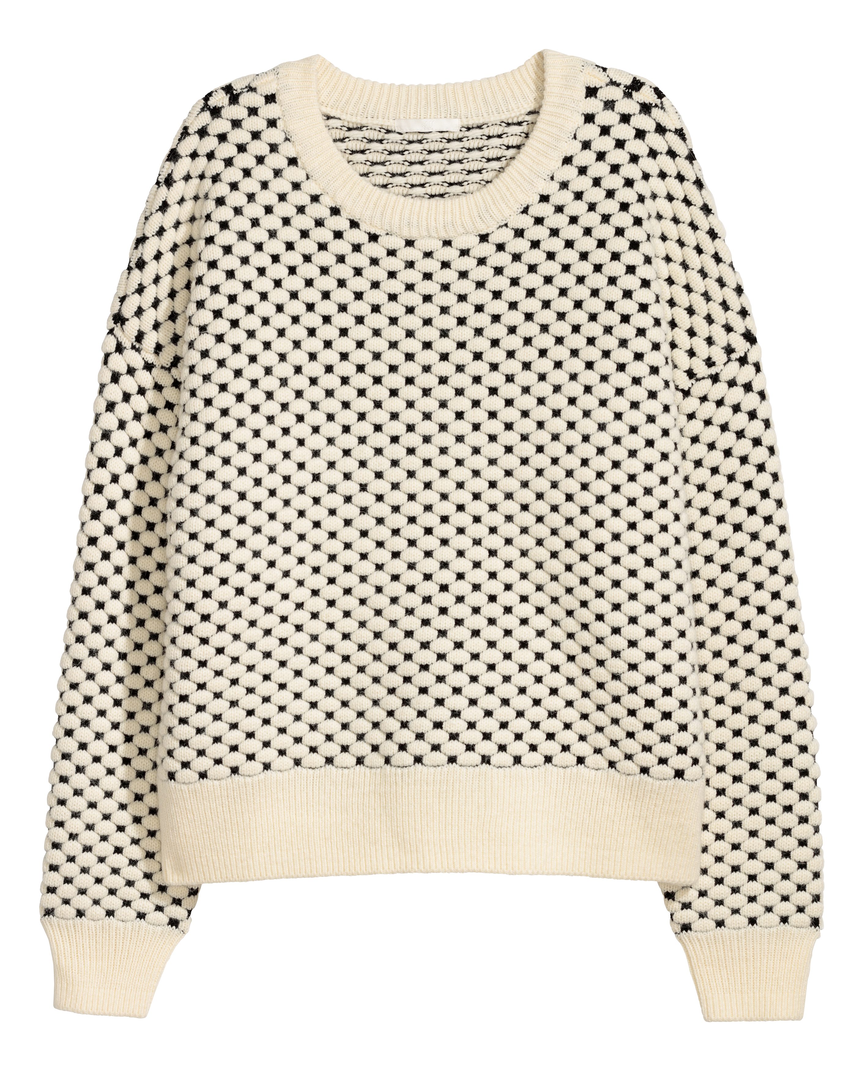 Pull Noir Et Blanc Clouté H&M - Taille S, état Comme Neuf !