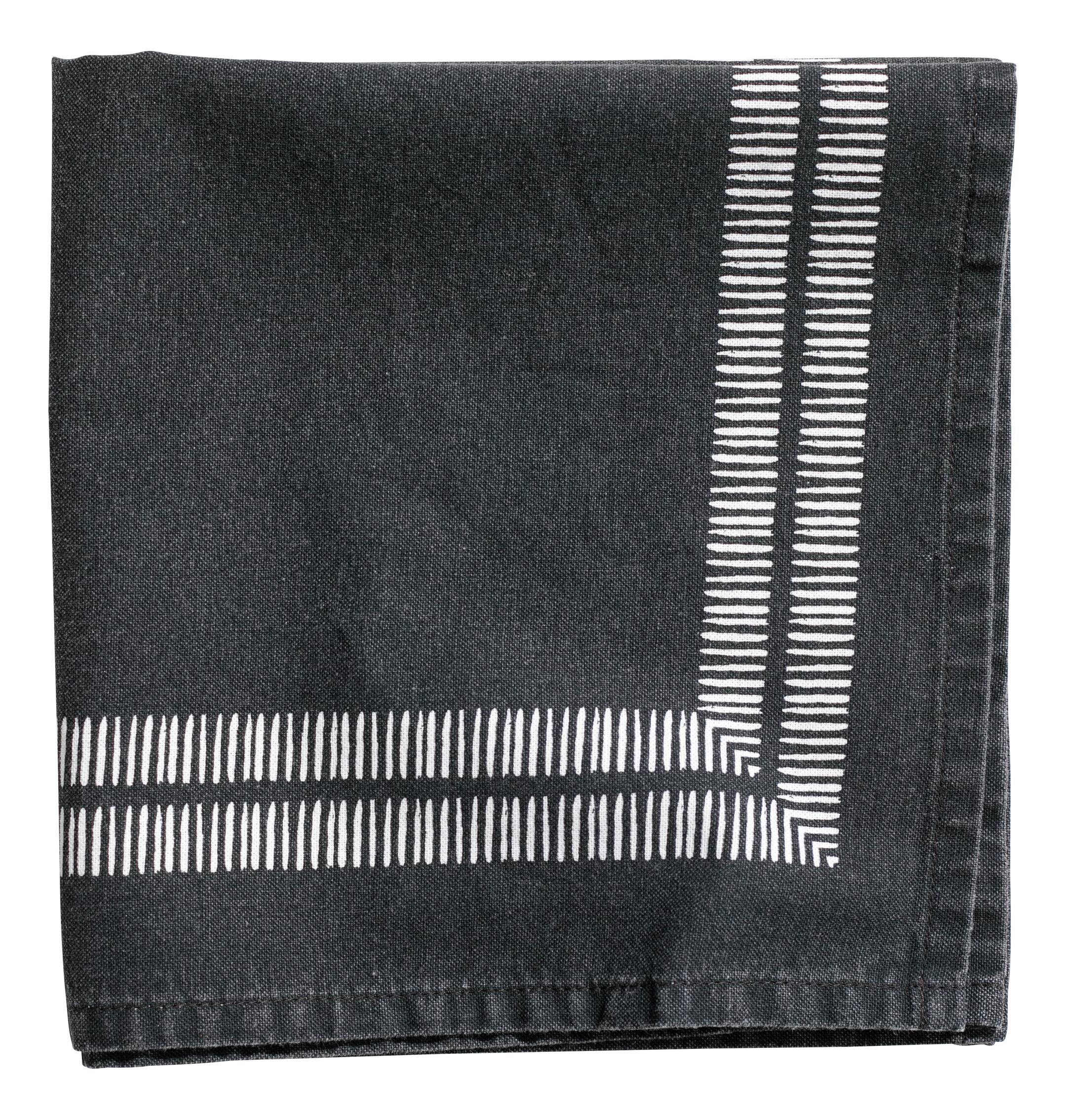 Grotere afbeelding bekijken: Katoenen servet met dessin - Antracietgrijs/wit - HOME | H&M BE 1