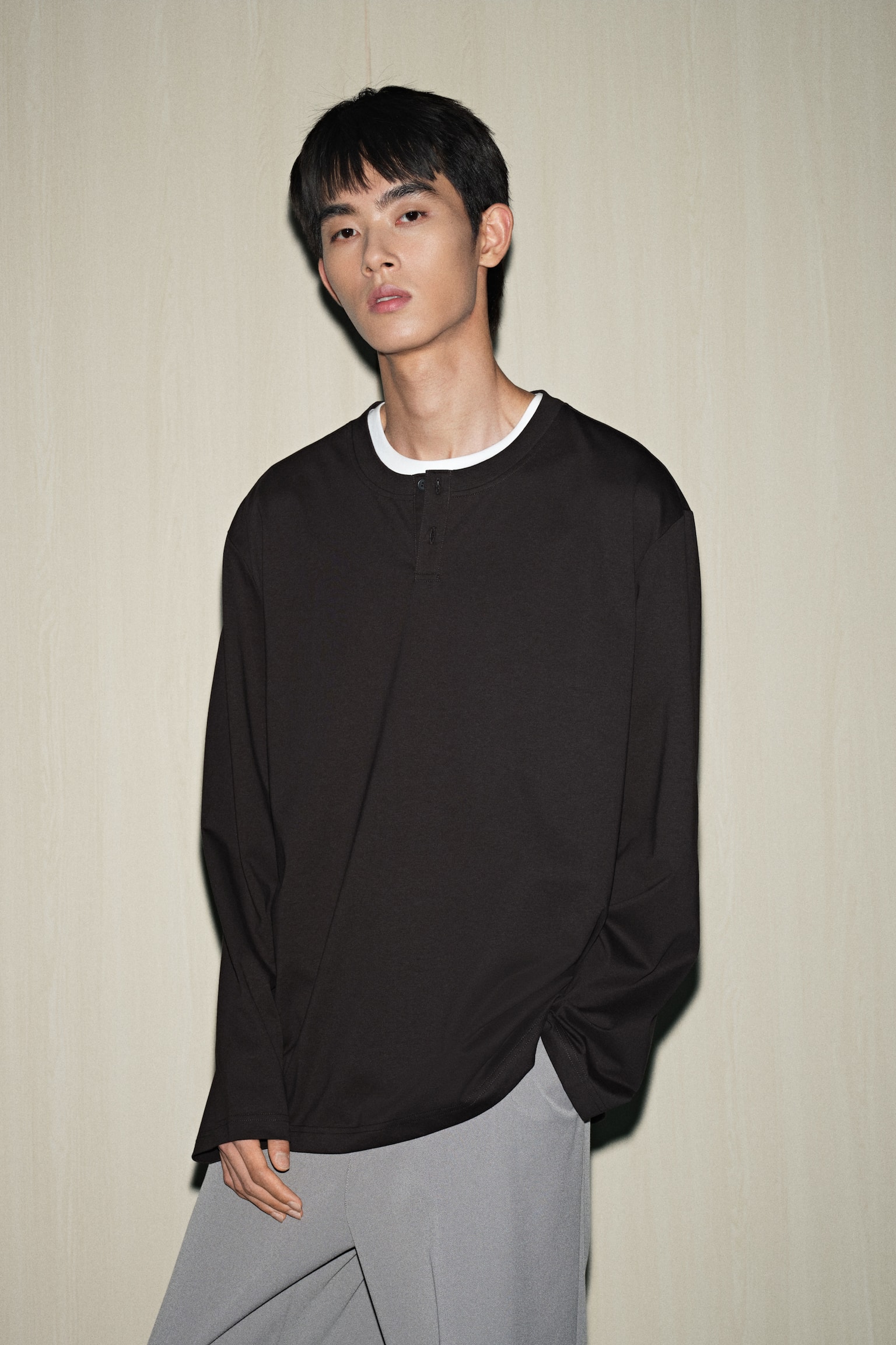 저지 탑 루즈핏 - 블랙/화이트 - 6