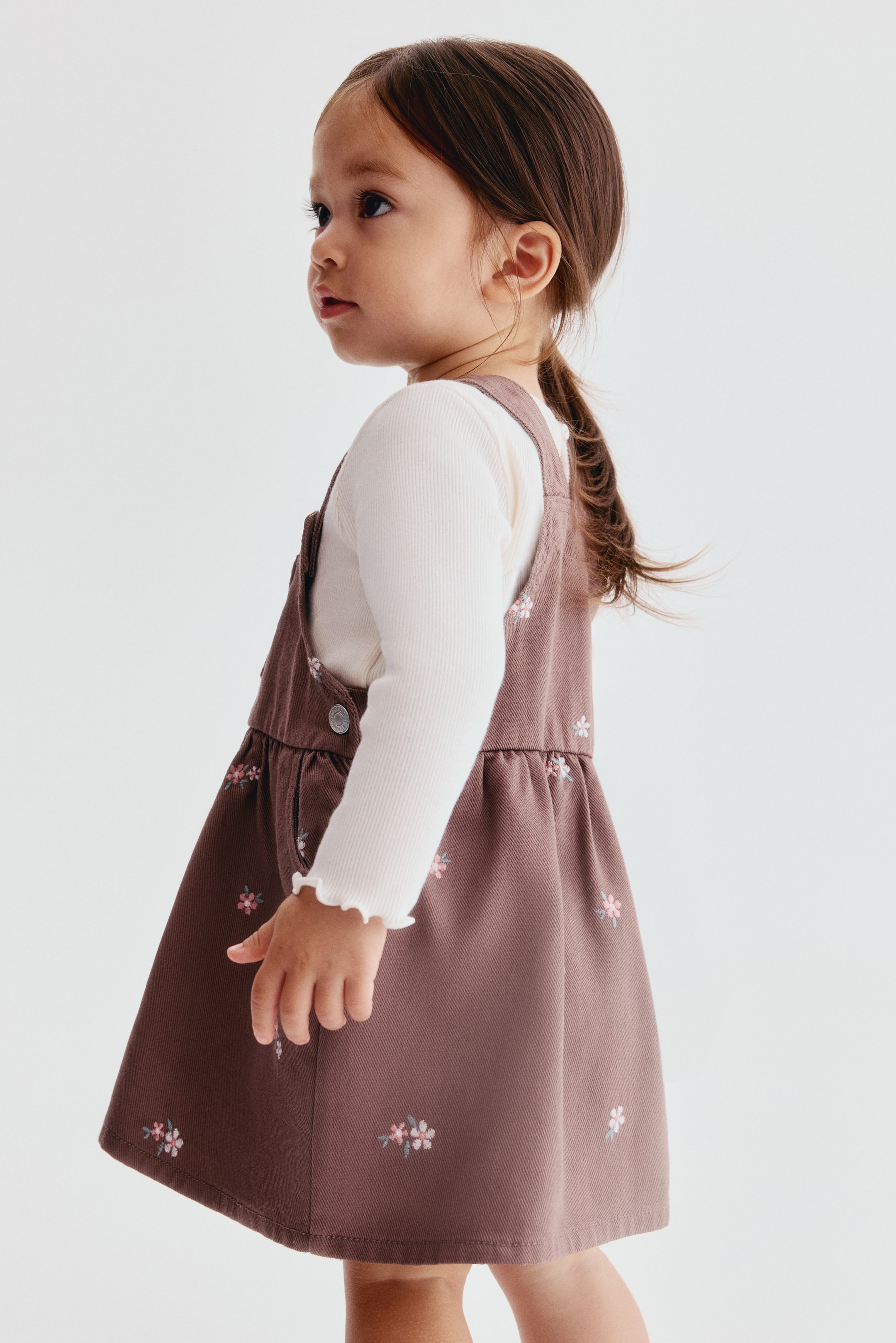 2-Piece Overall Dress and Top Set