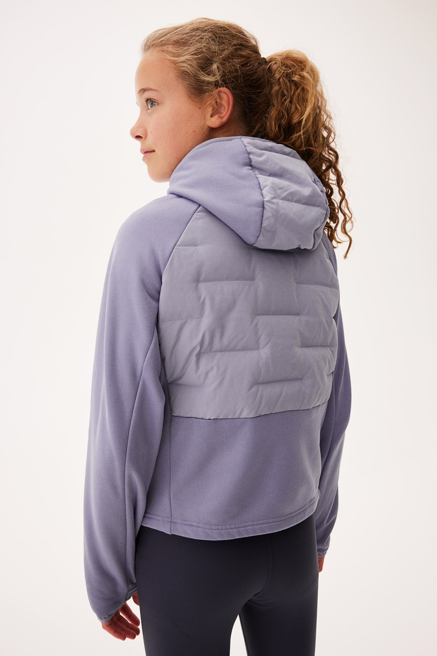 Hybrid down jacket in ThermoMove™ - Purple/Black/Light beige - 3