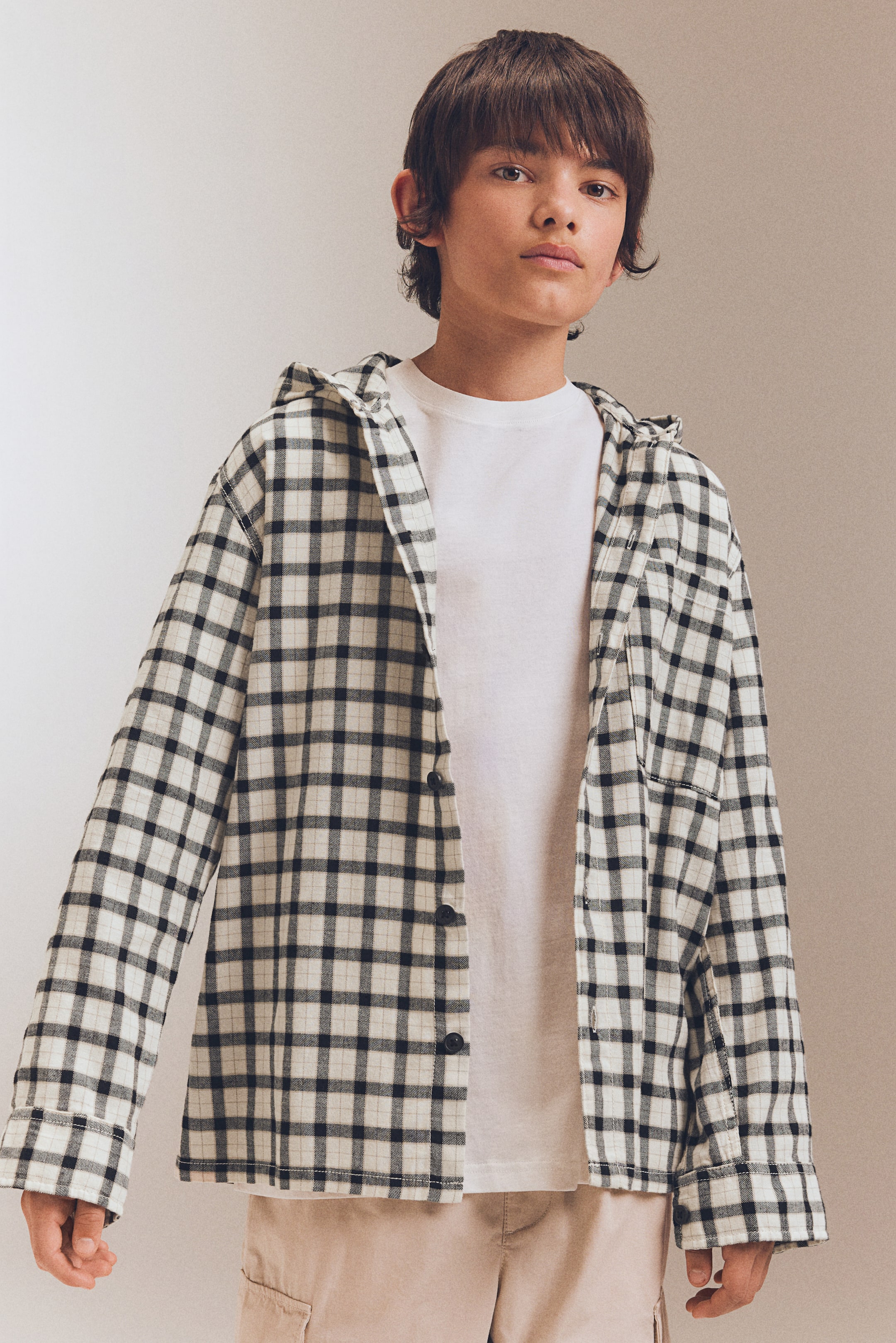 Flannel Shirt with Hood