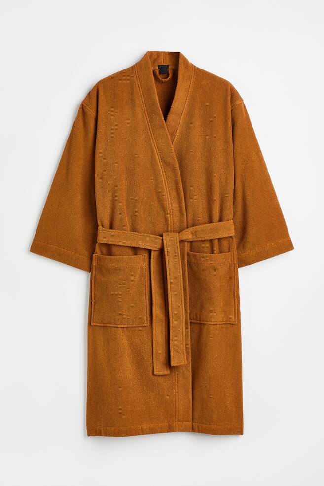 Terry dressing gown - Brown/Anthracite grey/White/Light khaki green/dc/dc/dc/dc - 1