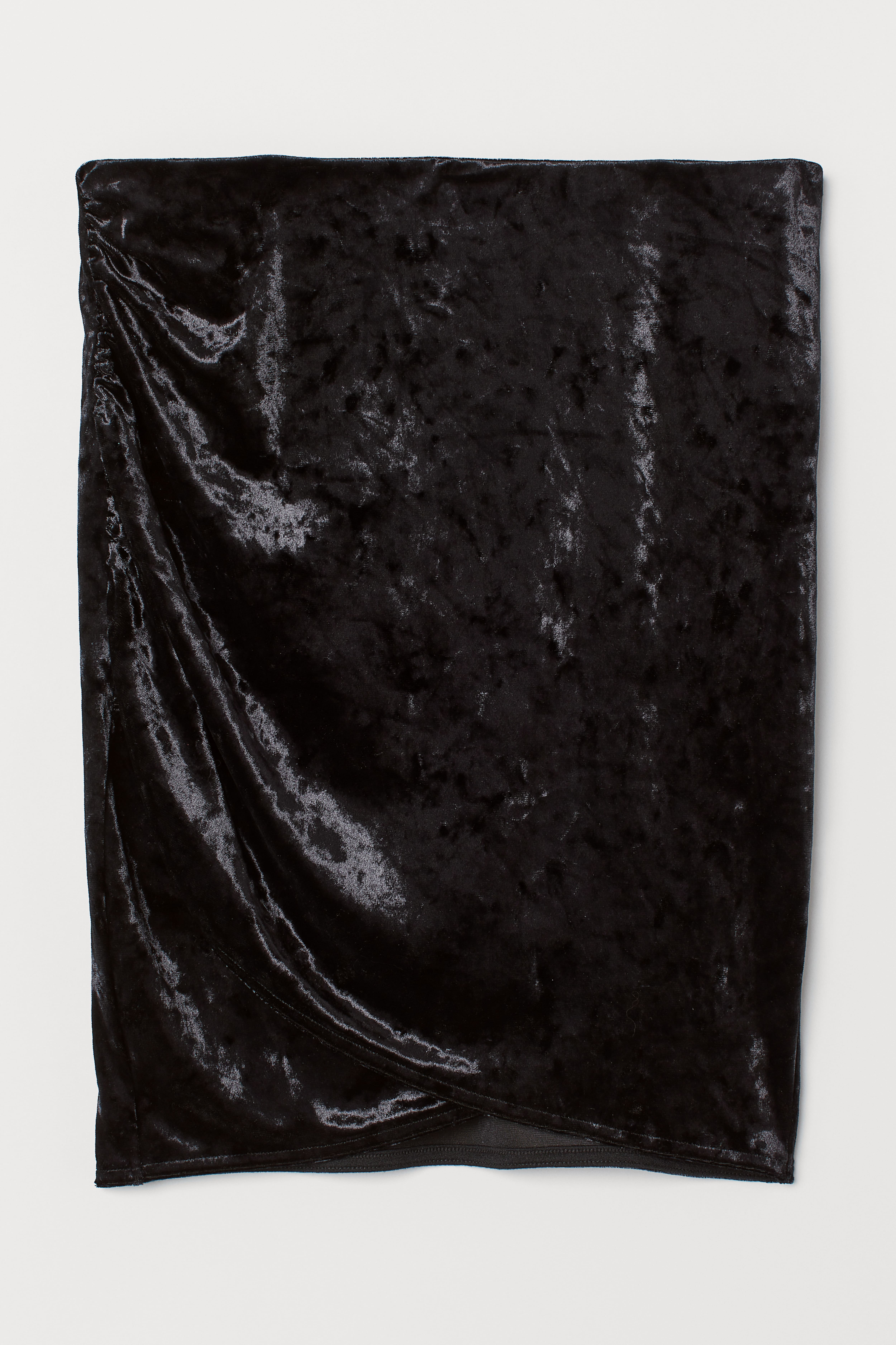 Black crushed velvet skirt hotsell