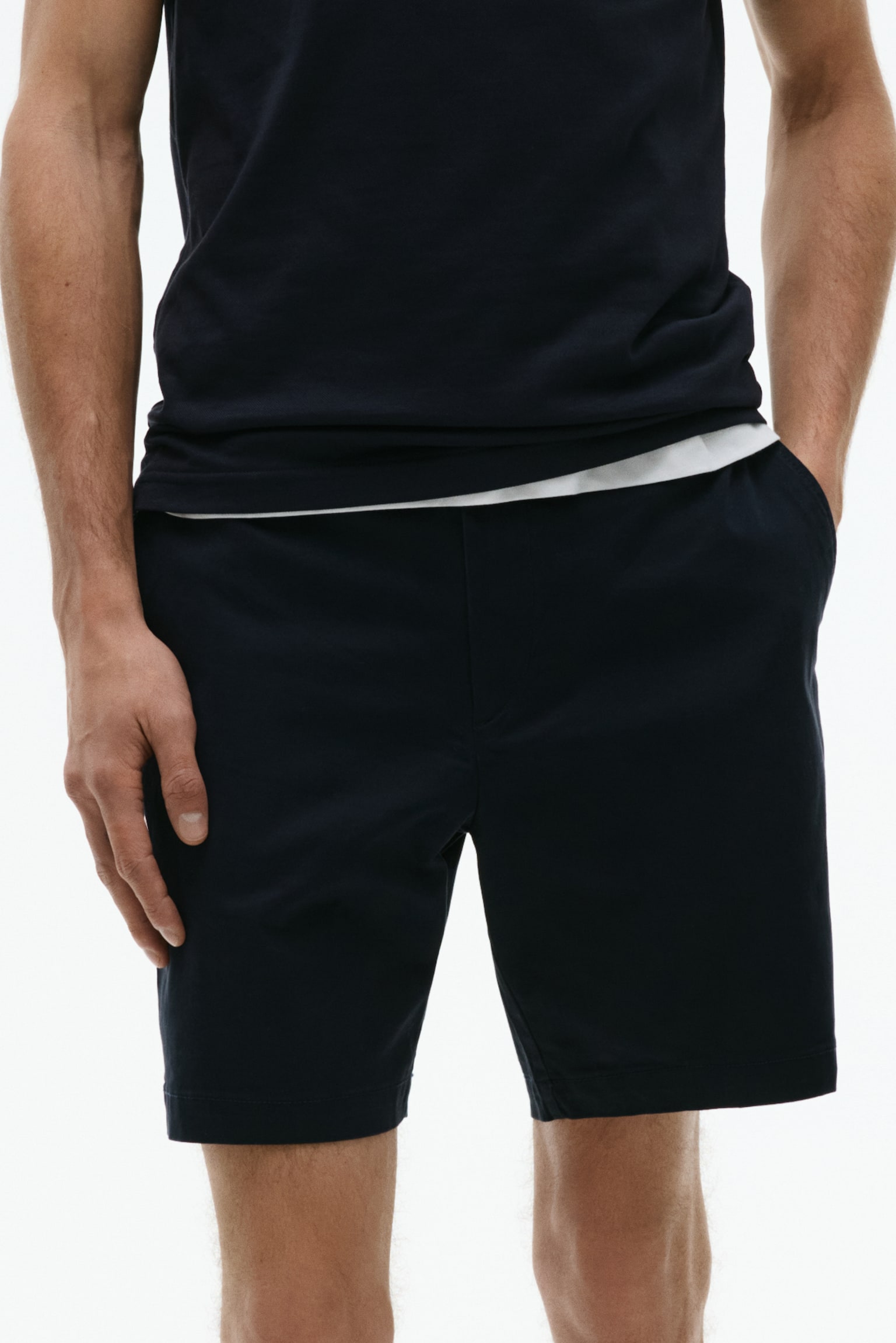 Quần short chino Regular Fit - Dark blue/Màu đen/Màu xanh kaki đậm/Màu be khói - 3