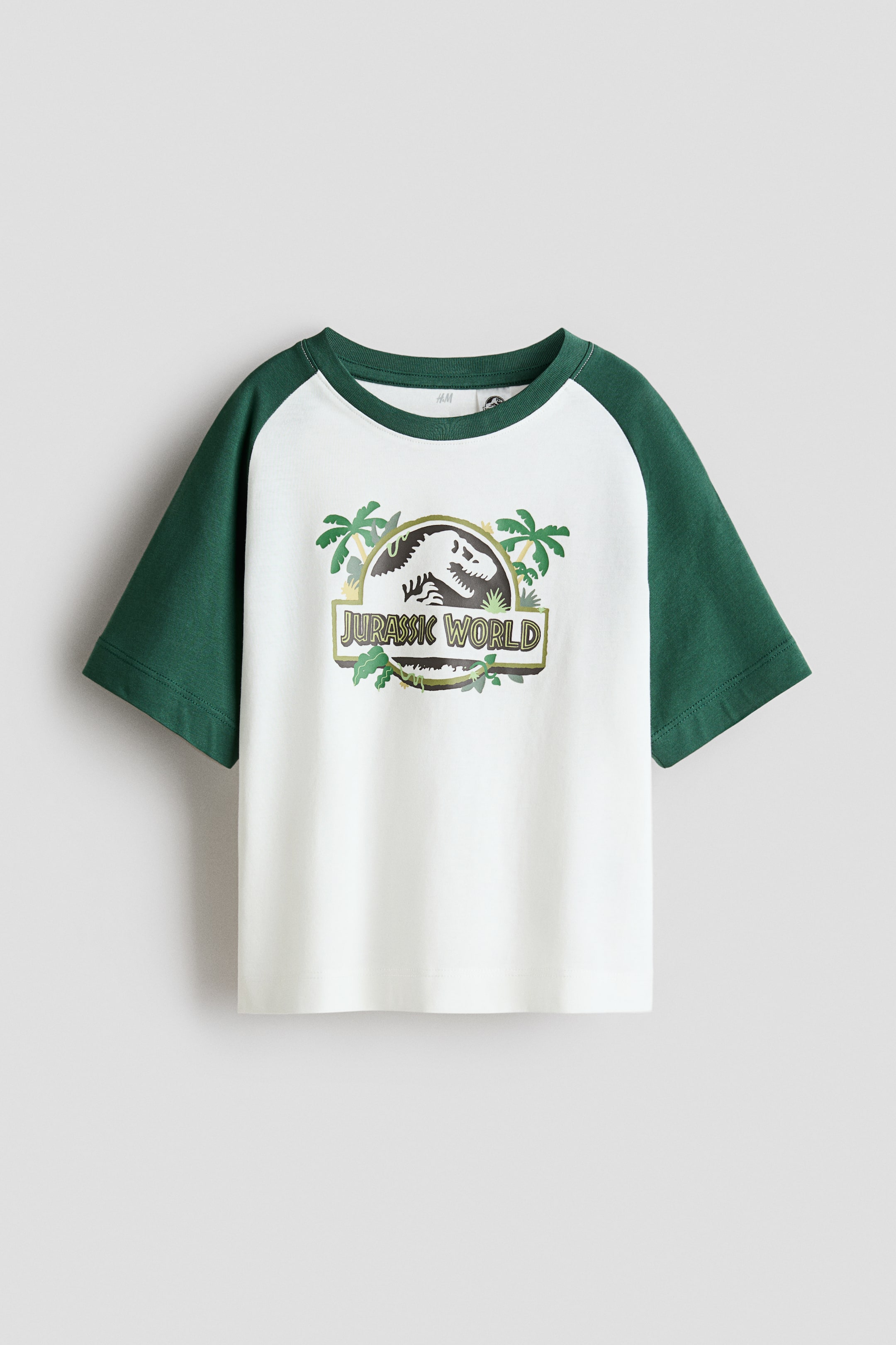 View larger image: Print-motif cotton T-shirt - White/Jurassic World - Kids | H&M SG 5