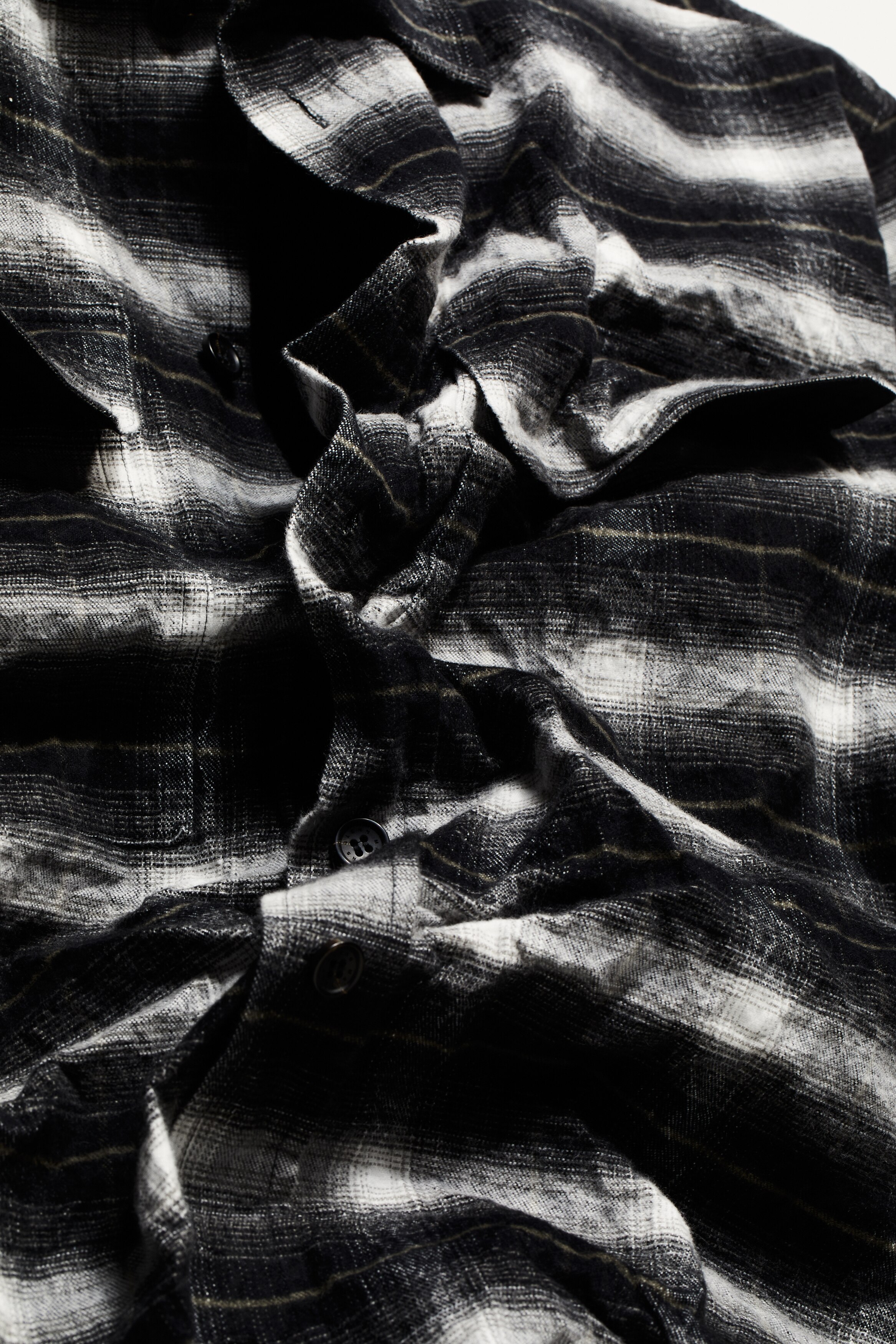 フォイルフランネルオーバーシャツ - ブラック／チェック - Men | H&M JP