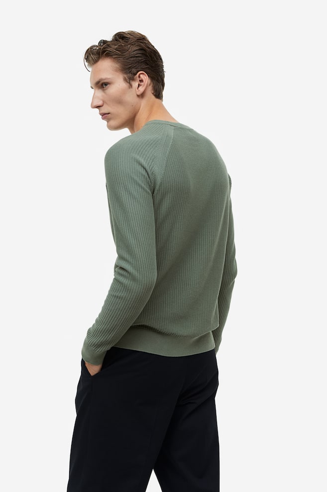 Knitted jumper Muscle Fit - Green/Black/White/Dark grey - 5