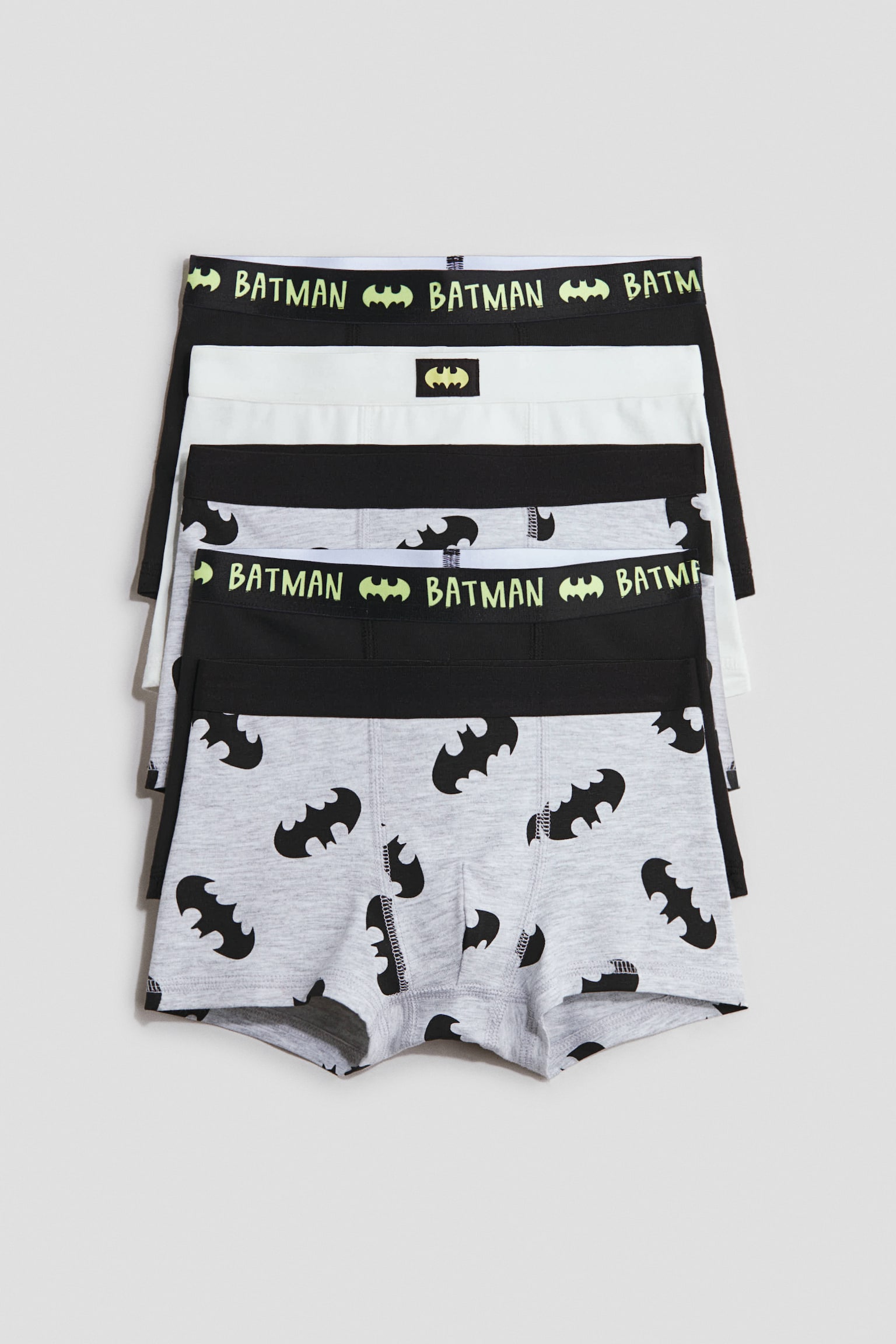 5 kpl puuvillaisia printtialushousuja - Vaalea harmaameleerattu/Batman/Norsunluu/Minecraft/Tummanturkoosi/Pokémon/Sininen/Marvel Comics/Himmeänturkoosi/Ressu