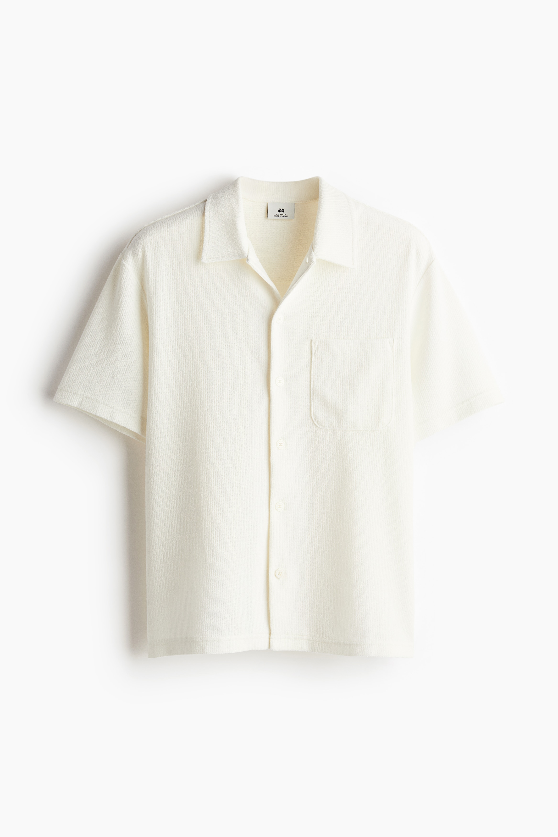 Regular Fit Textured jersey shirt - White - Men | H&M IN