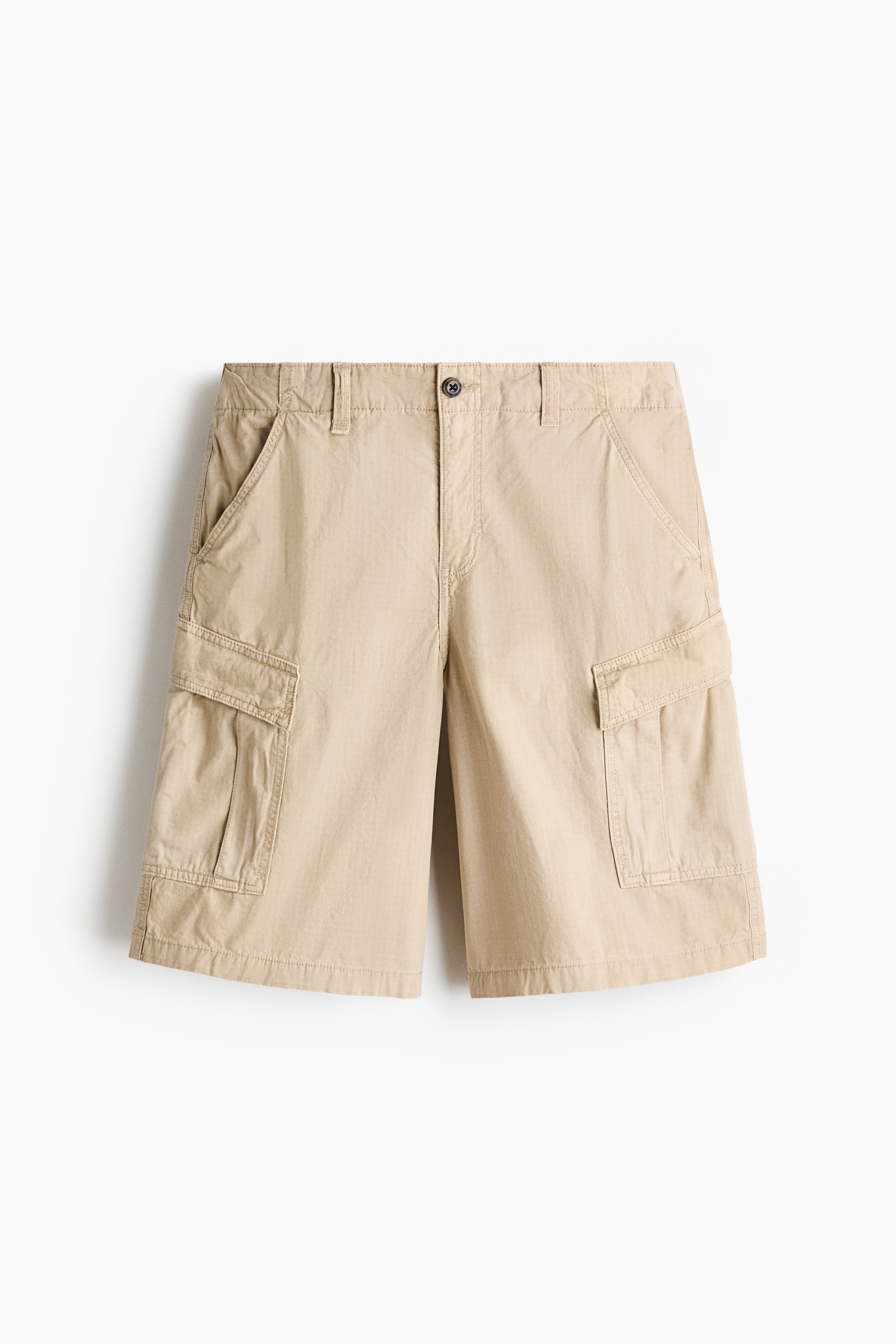 Loose-Fit Cotton Cargo Shorts - Beige/Brown/Black/Khaki green