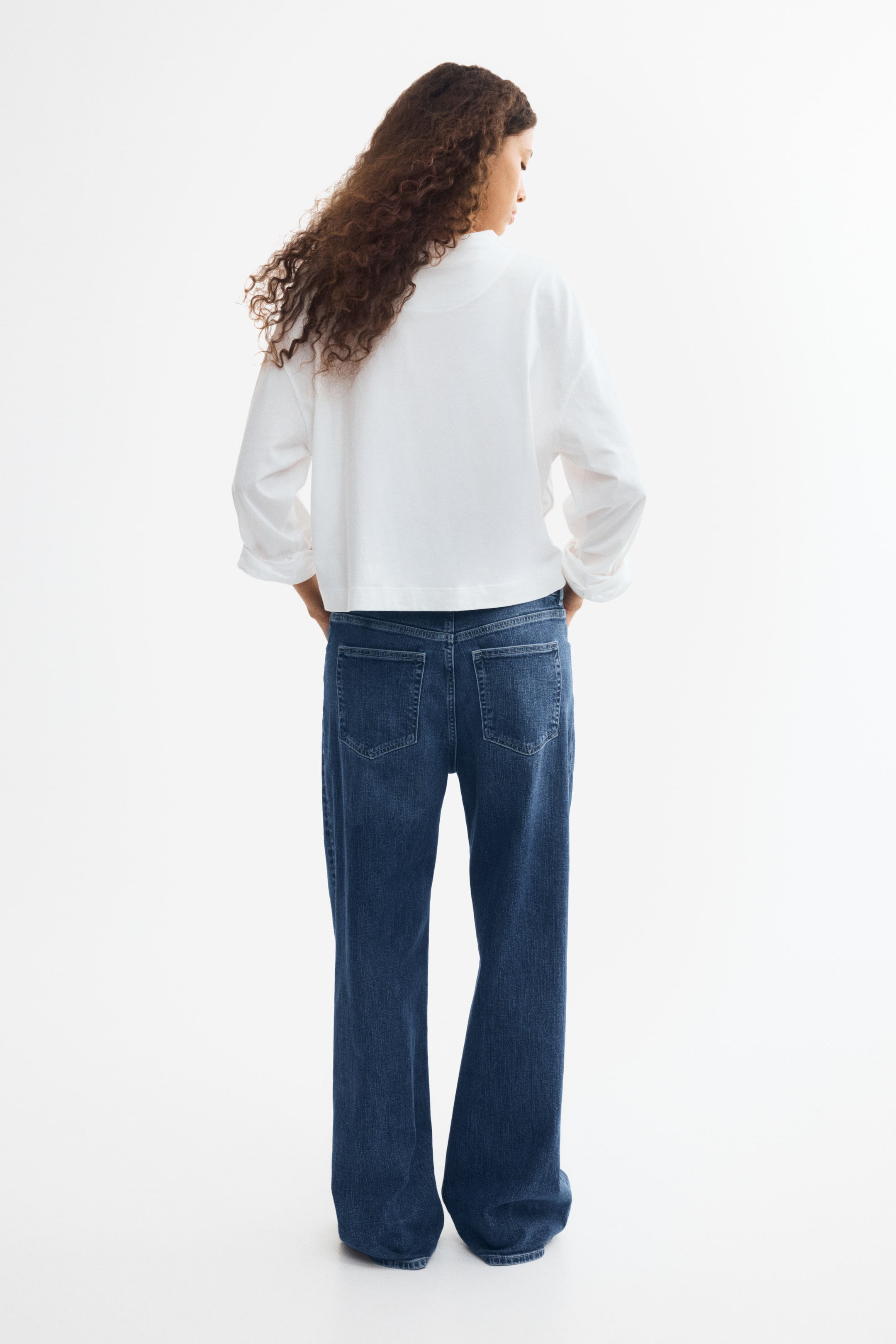 Jean taille haute à jambes larges